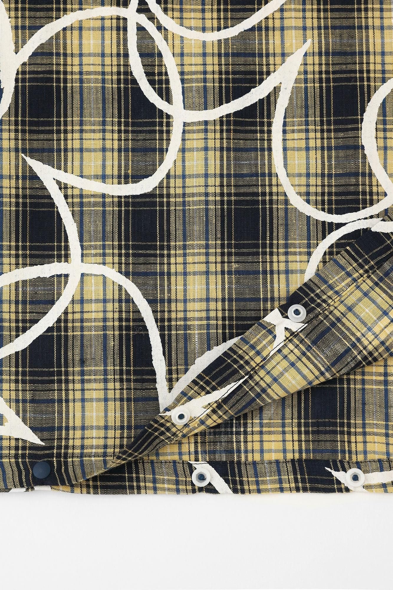 亞麻格子BIKE 連身裙/四葉草