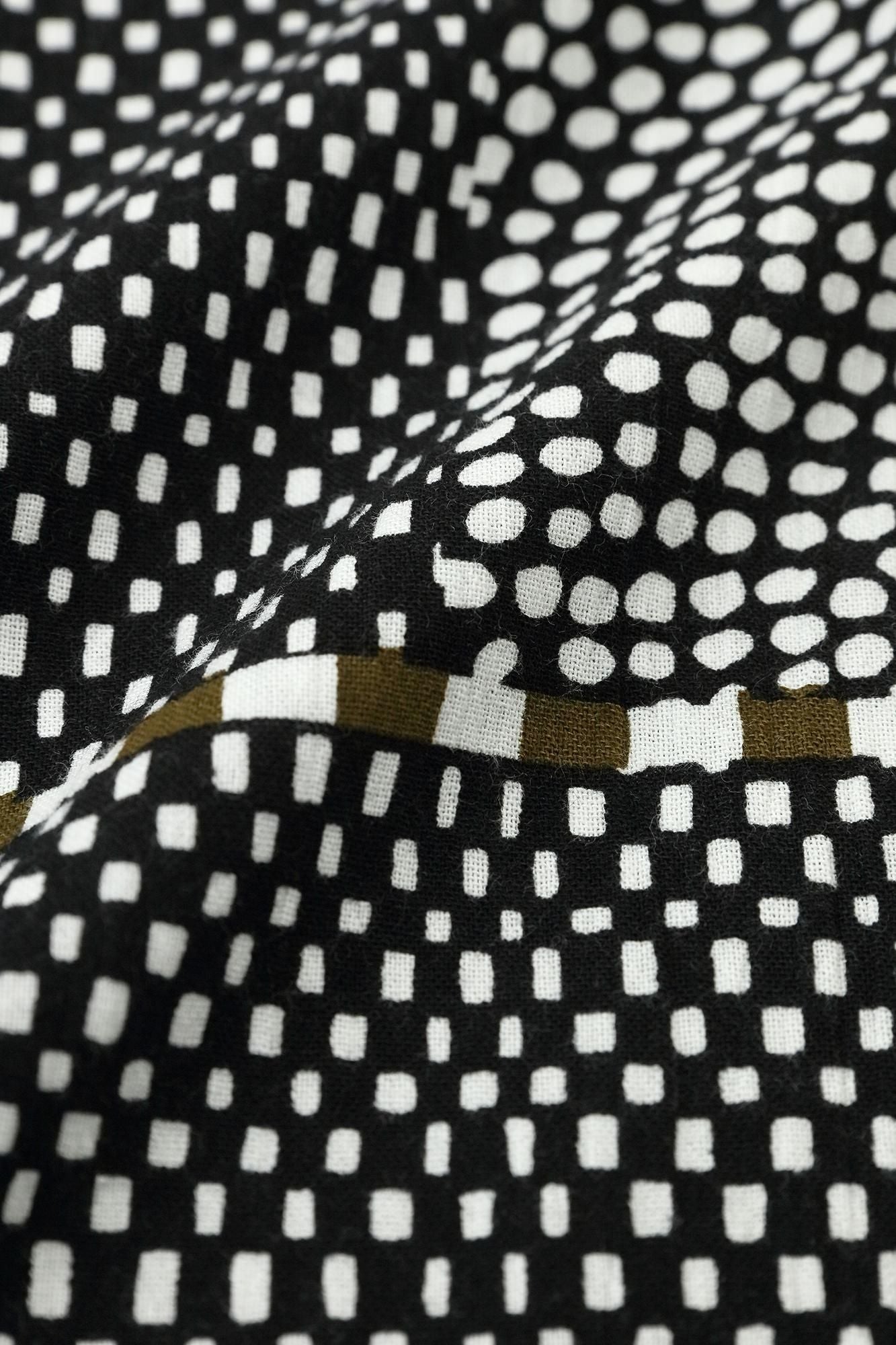 Chizimi Cotton 20/20 BIKE Steteco / Lines and Dots Ink Black