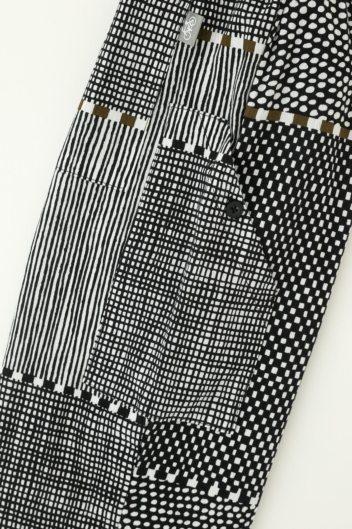 Chizimi Cotton 20/20 BIKE Steteco / Lines and Dots Ink Black