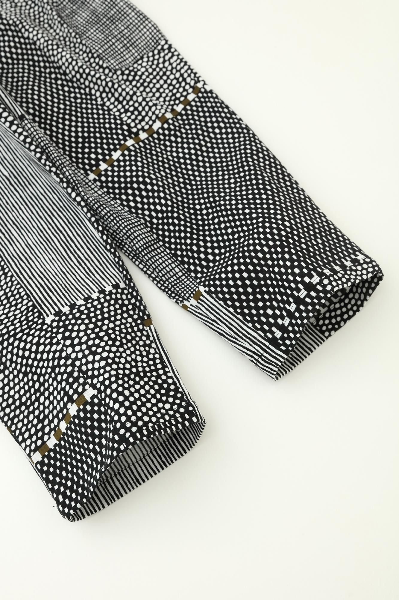 Chizimi Cotton 20/20 BIKE Steteco / Lines and Dots Ink Black