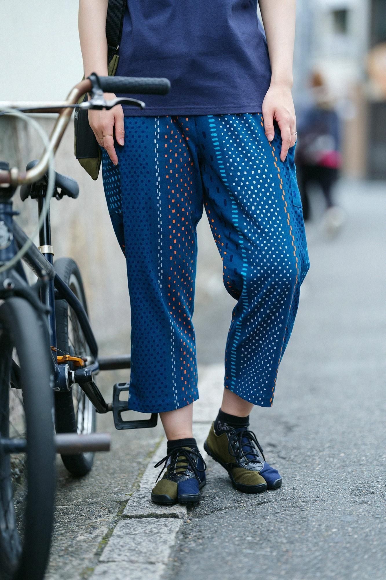 高島縮棉 20/20 BIKE 七分褲/冰雹條紋