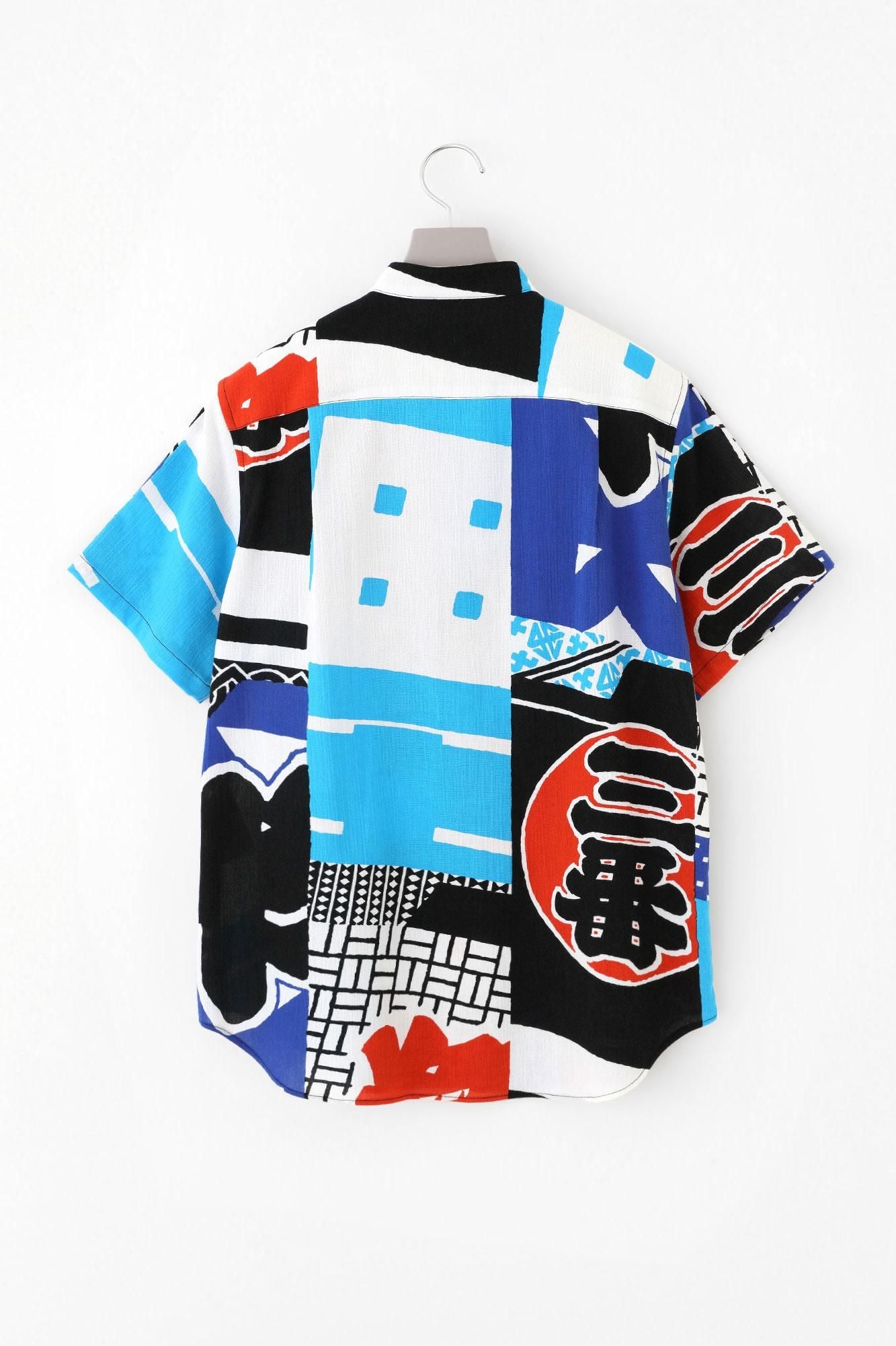 Chizimi Cotton 20/20 Stand Collar Short Sleeve Shirt / Hanten