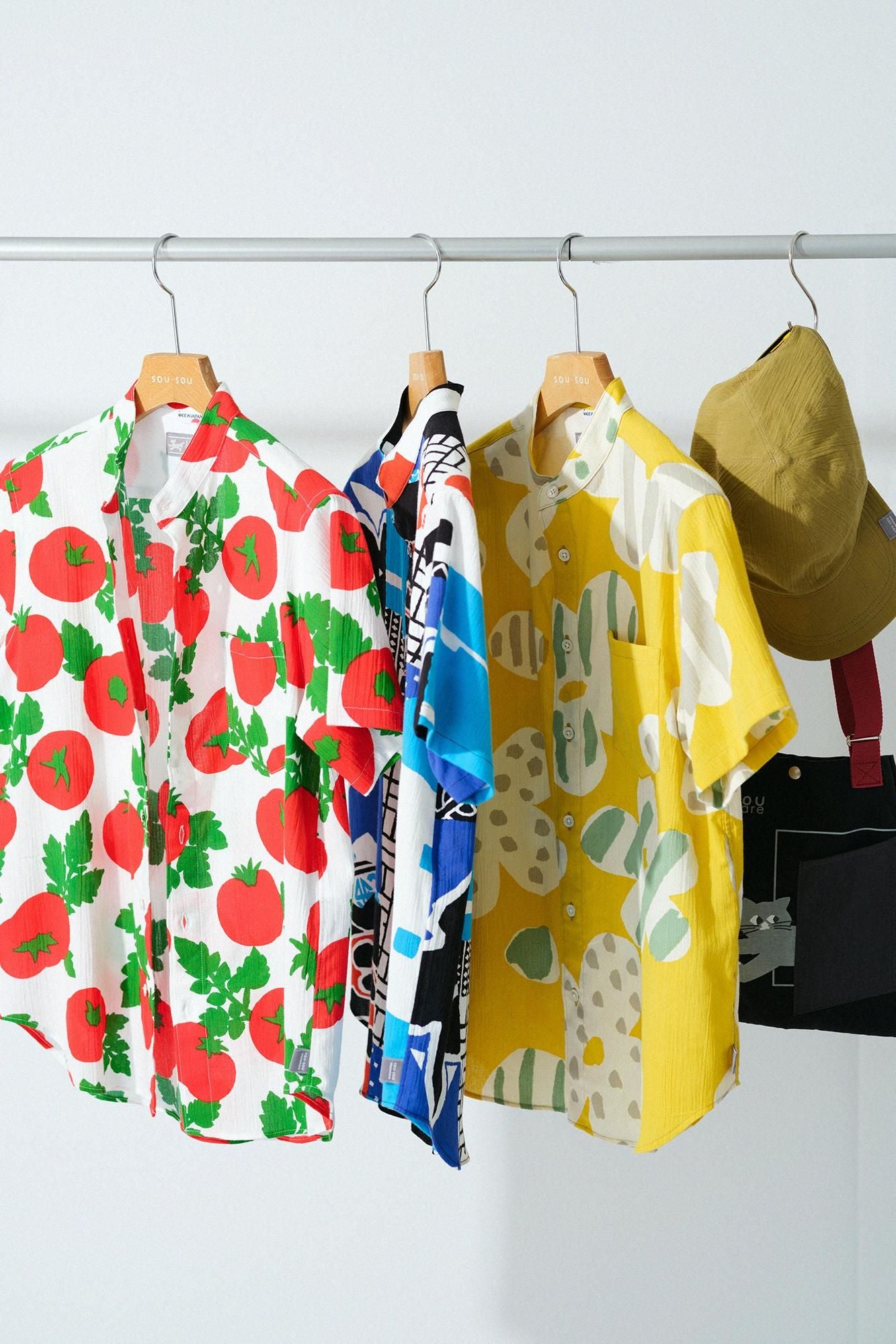 Chizimi Cotton 20/20 Stand Collar Short Sleeve Shirt / Hanten