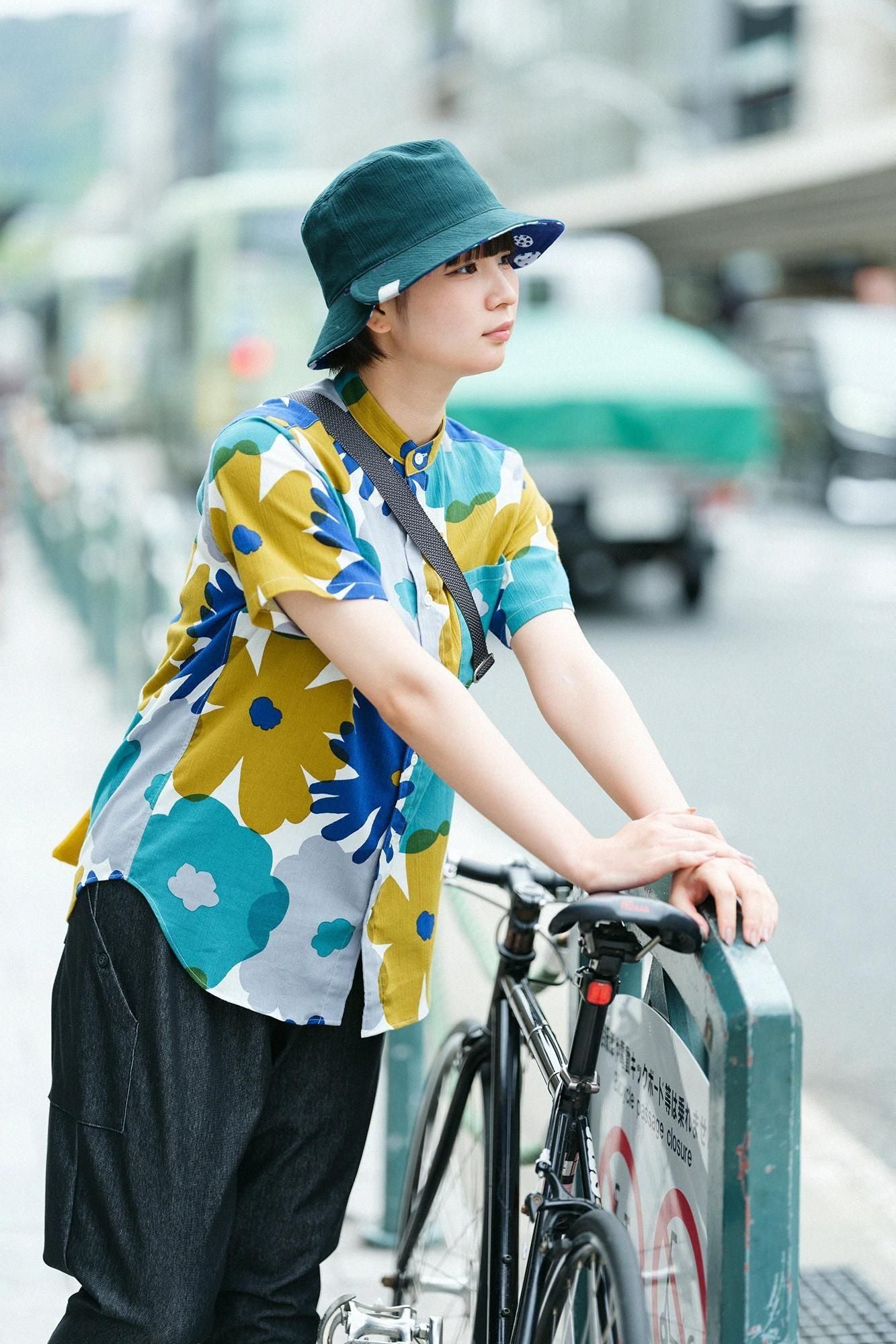 takashima chiku 20/20支架领子短袖衬衫/oorekoridori