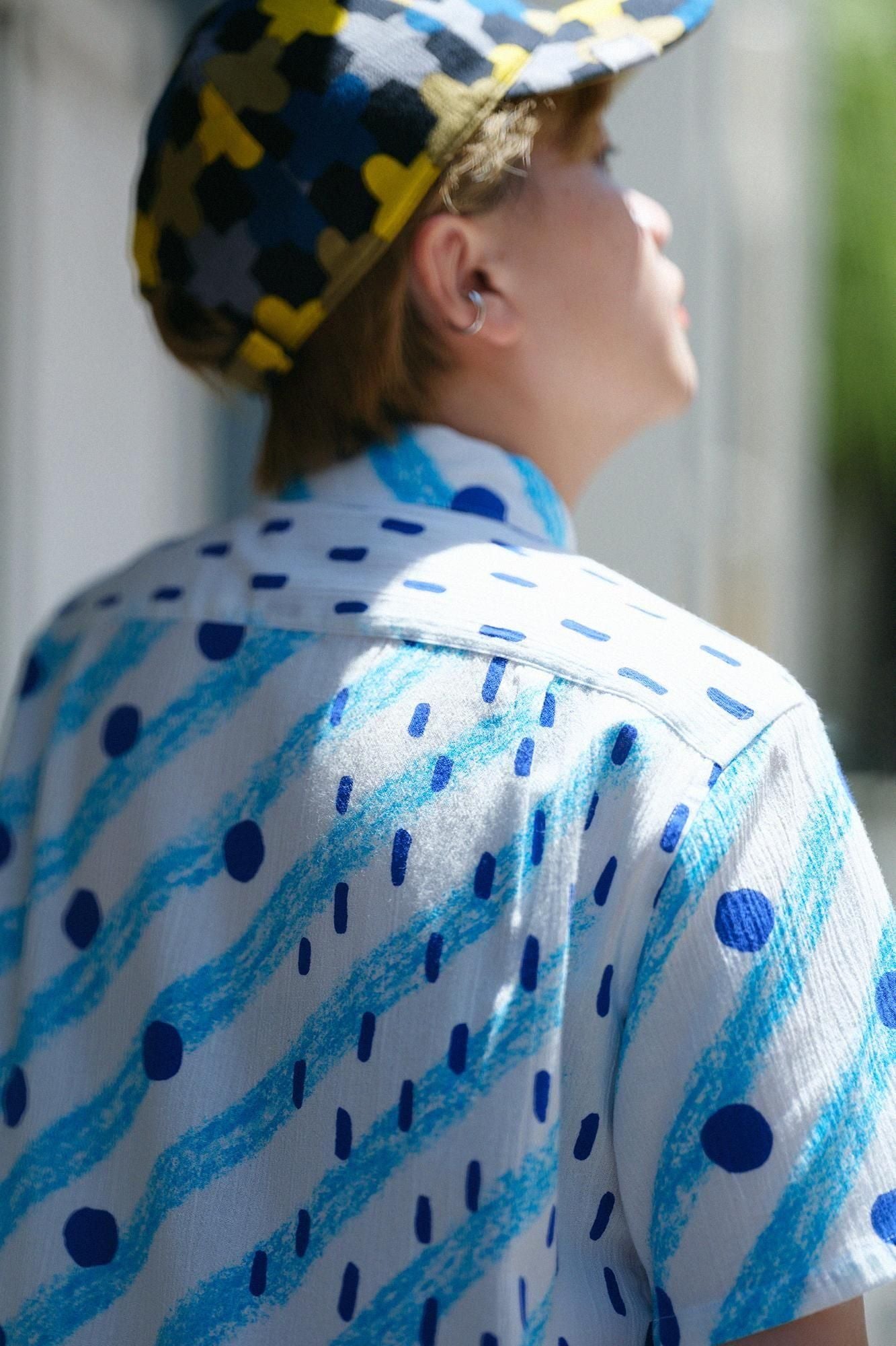 Chizimi Cotton 20/20 Short Sleeve Shirt / Raining