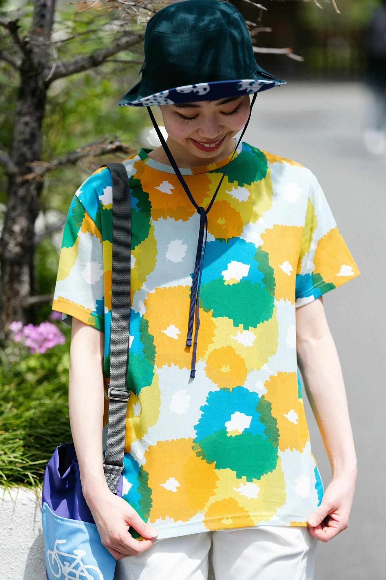 高島縮棉 40/40短袖T-shirt /盛開