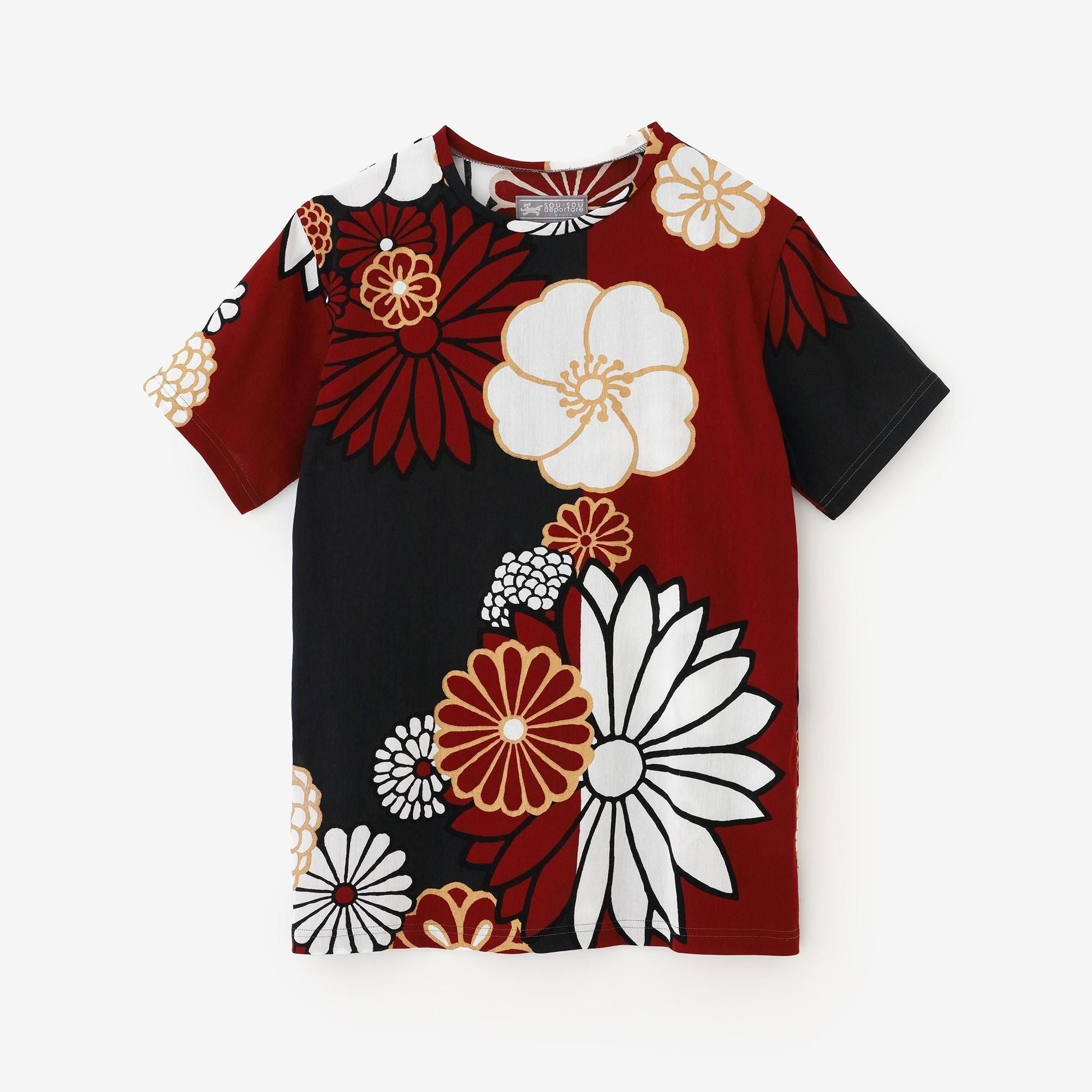 高島縮棉 40/40短袖T-shirt/金襴緞子