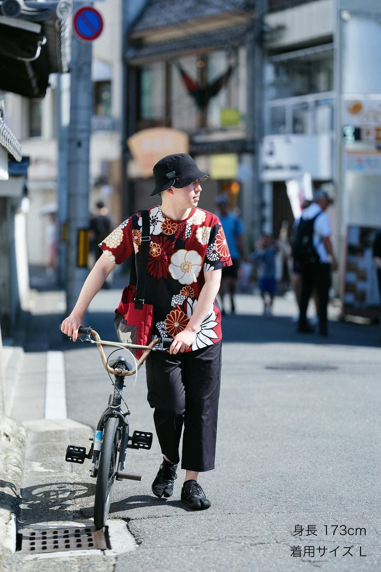 高島縮棉 40/40短袖T-shirt/金襴緞子