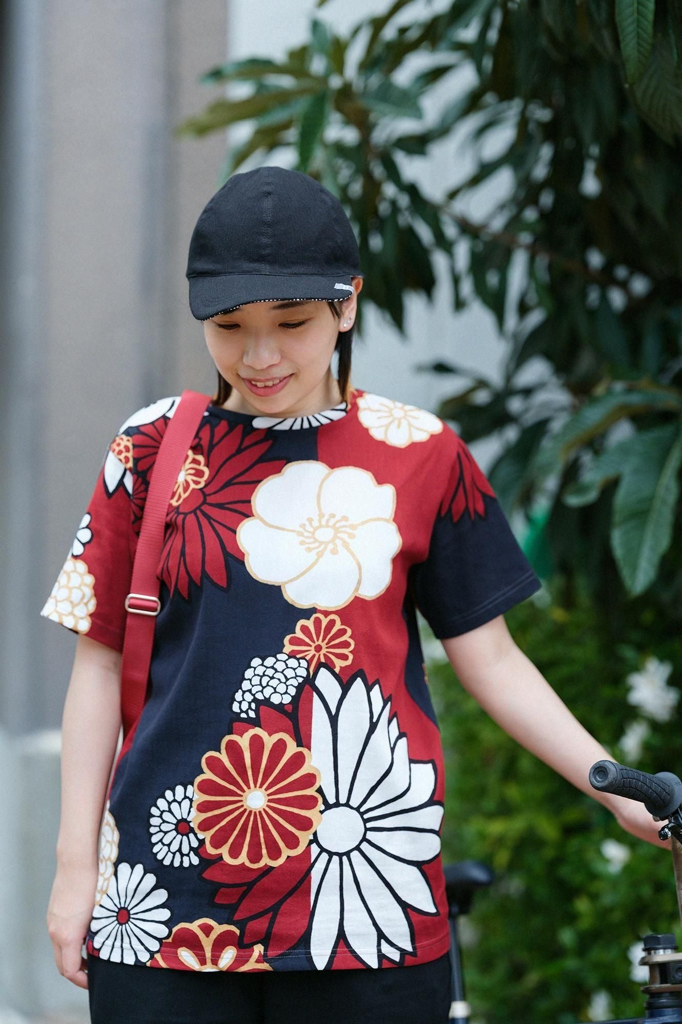 高島縮棉 40/40短袖T-shirt/金襴緞子