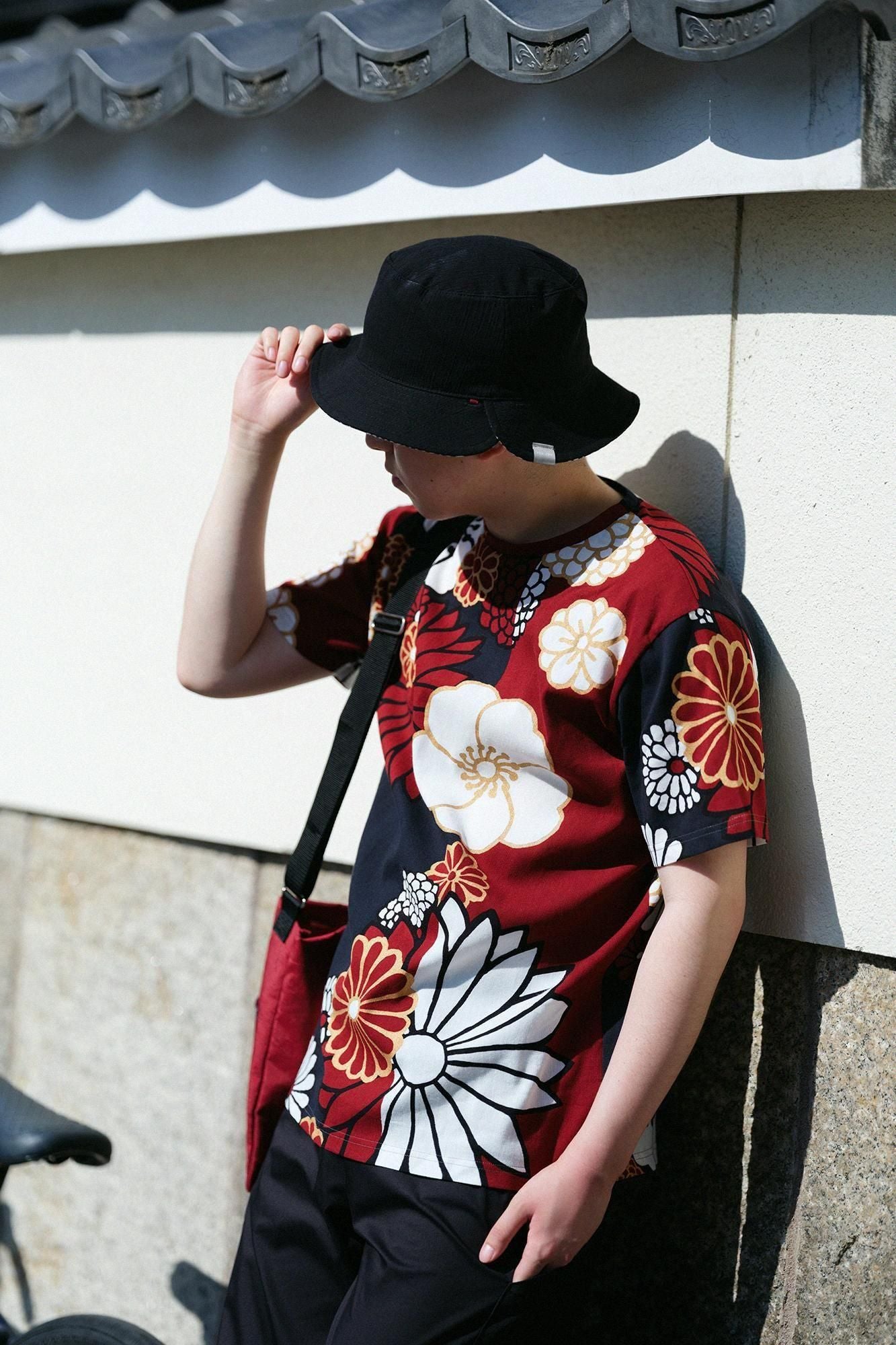 高島縮棉 40/40短袖T-shirt/金襴緞子