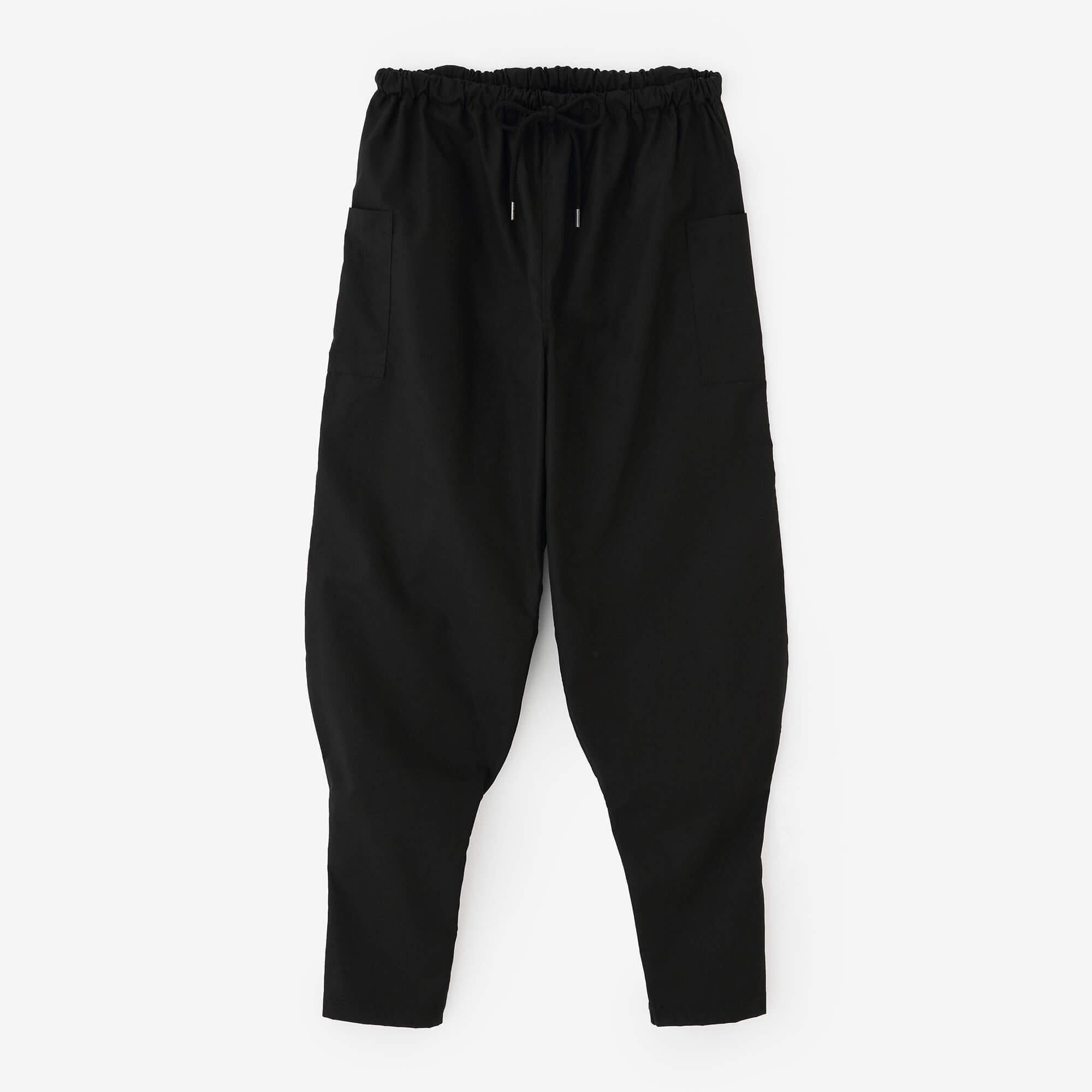 Long Staple Cotton Typewriter Cloth Harem Pants / Black