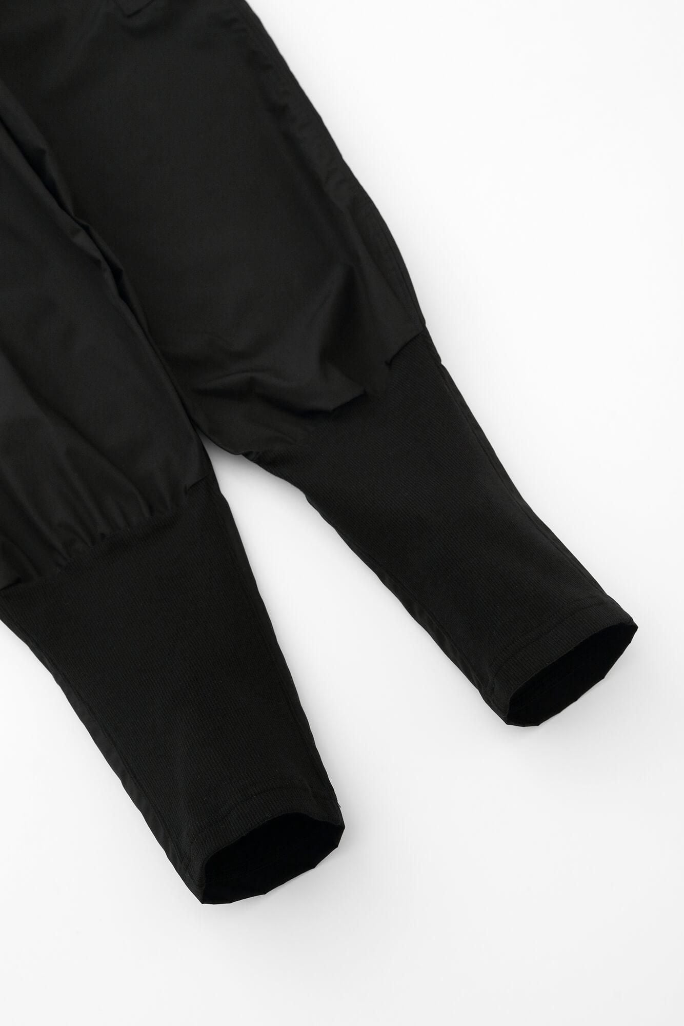 Long Staple Cotton Typewriter Cloth Harem Pants / Black