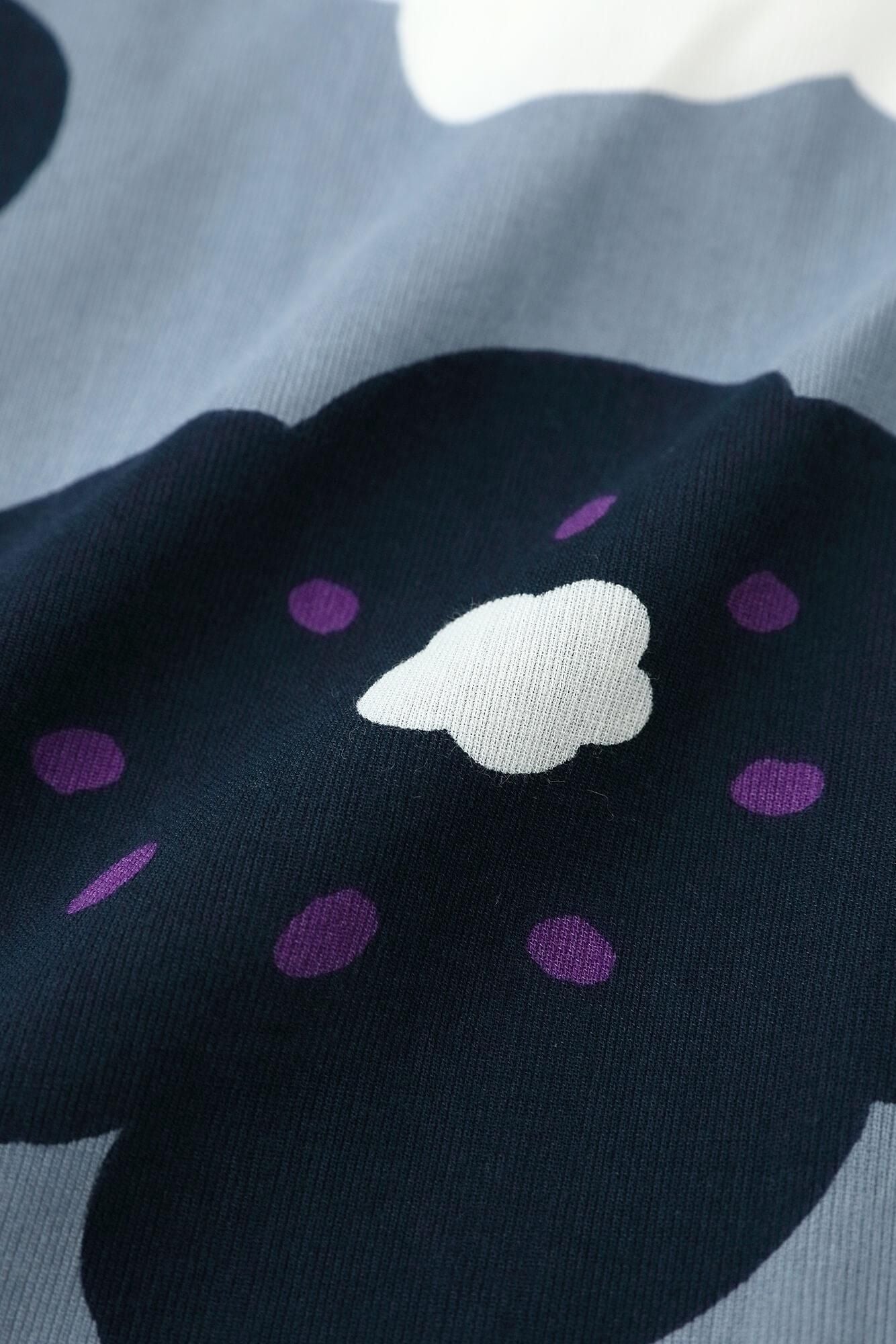 Chizimi Cotton 40/40 V-neck Shirt Elbow Length Sleeve / Smile