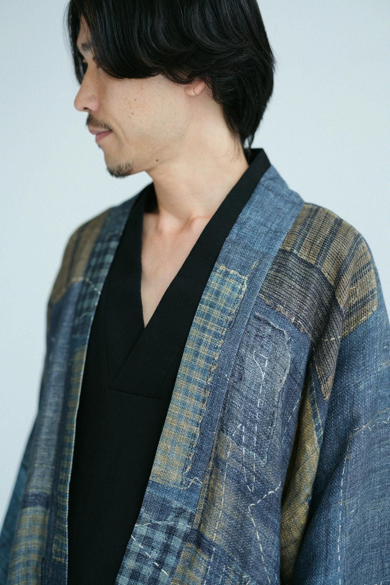 麻 袢纏 長袖外套 短外套 單(hito)/BORO IJ