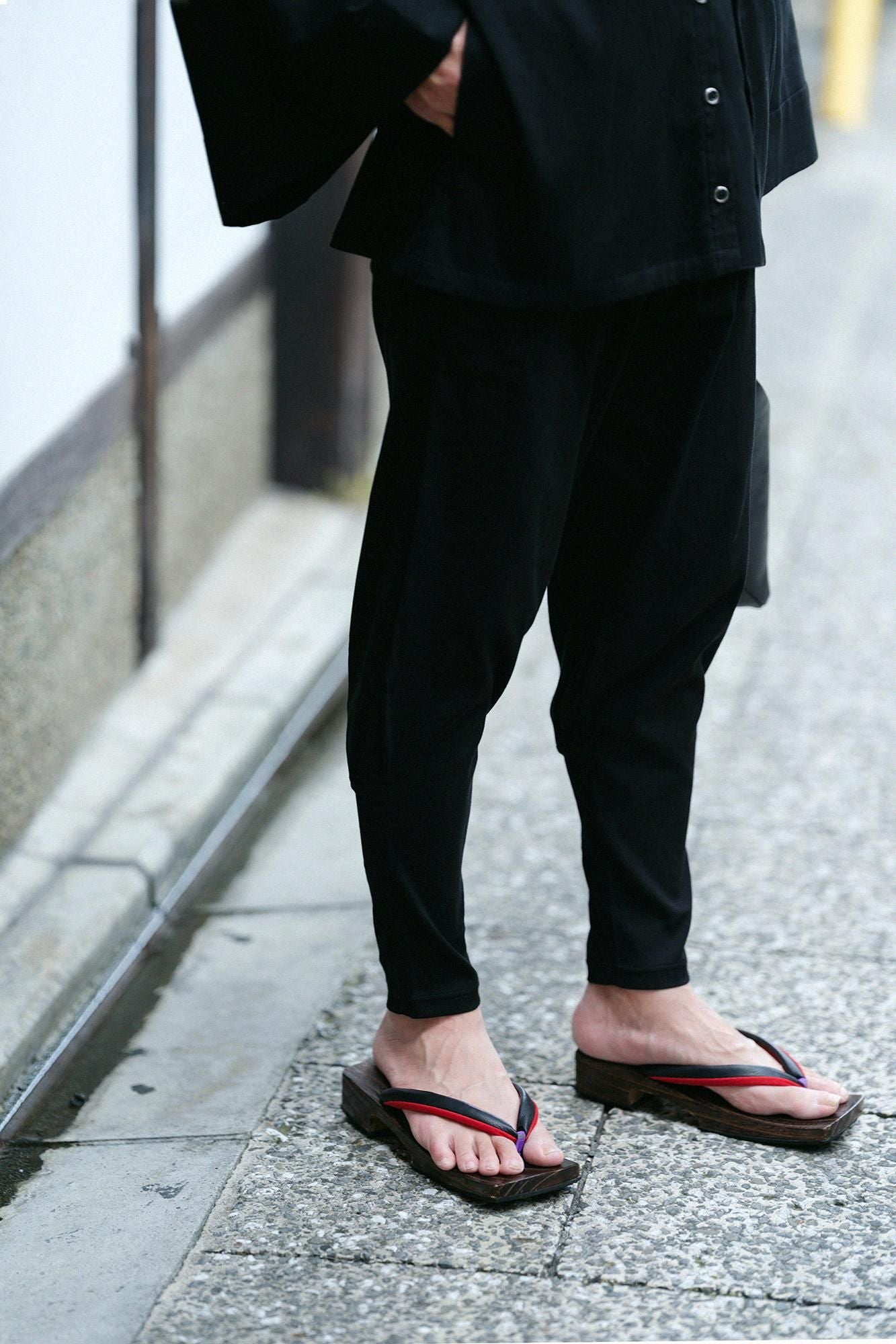 海島綿 高島縮棉 20/20哈倫褲/黑色