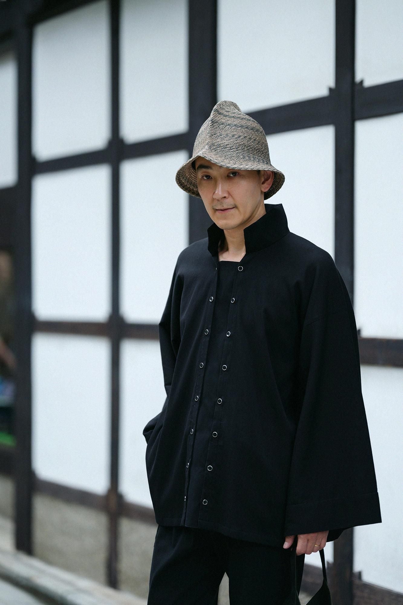 海島綿(かいとうめん) 高島縮 40/40 陣風靡(じんふうび)/濡羽色(ぬればいろ)