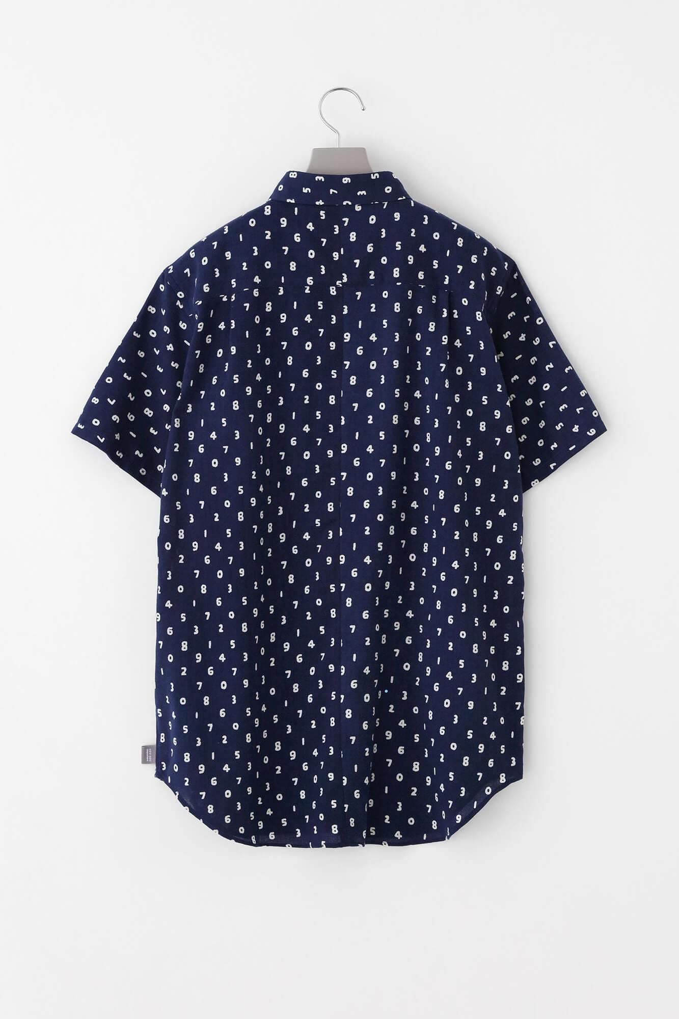 【官網限定】伊勢木棉文/短袖襯衫迷你SO-SU-U十數深藍色