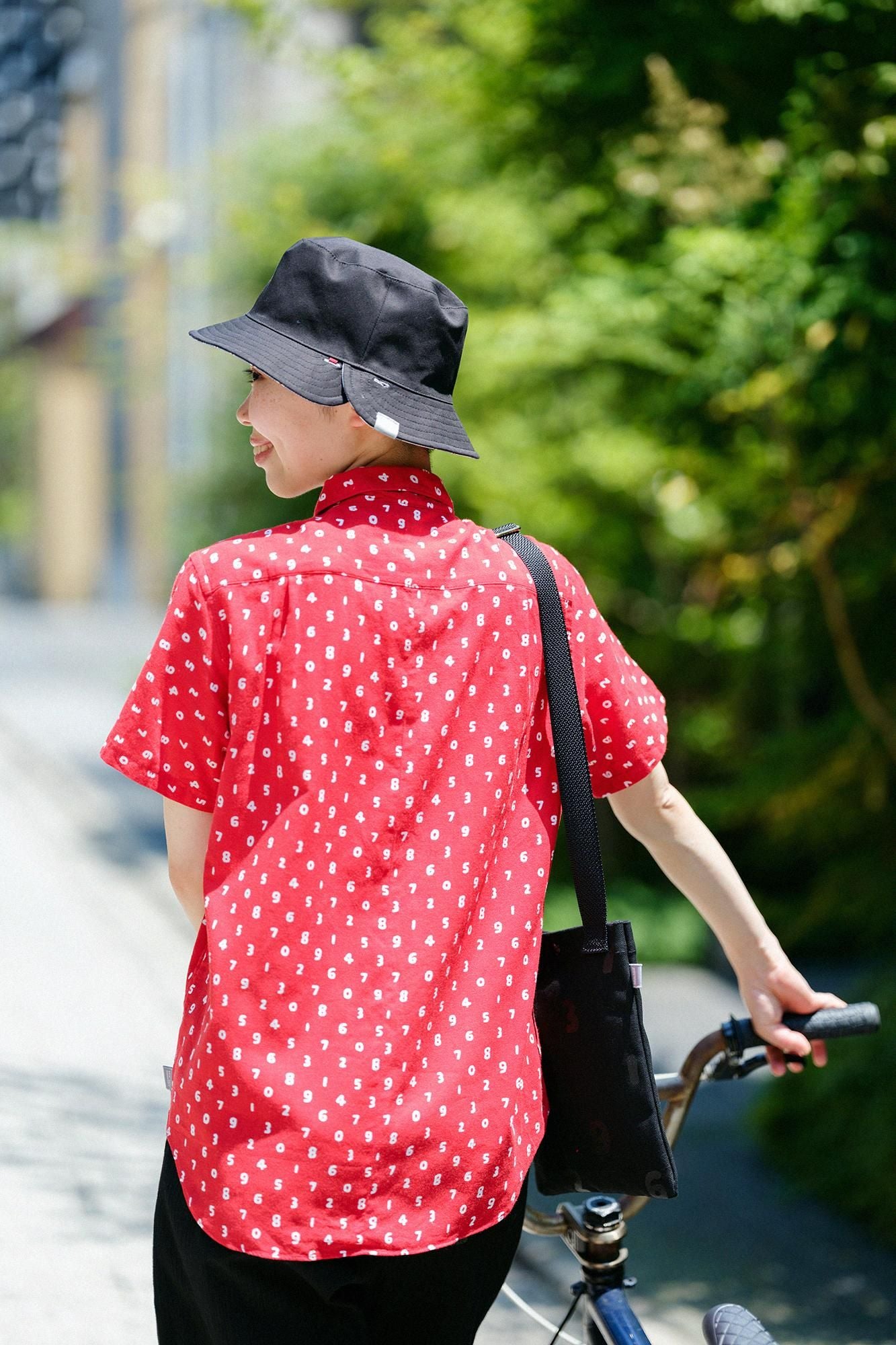 【net limited】Isemomen Cotton Bun / Short Sleeve Shirt Mini SO-SU-U Red