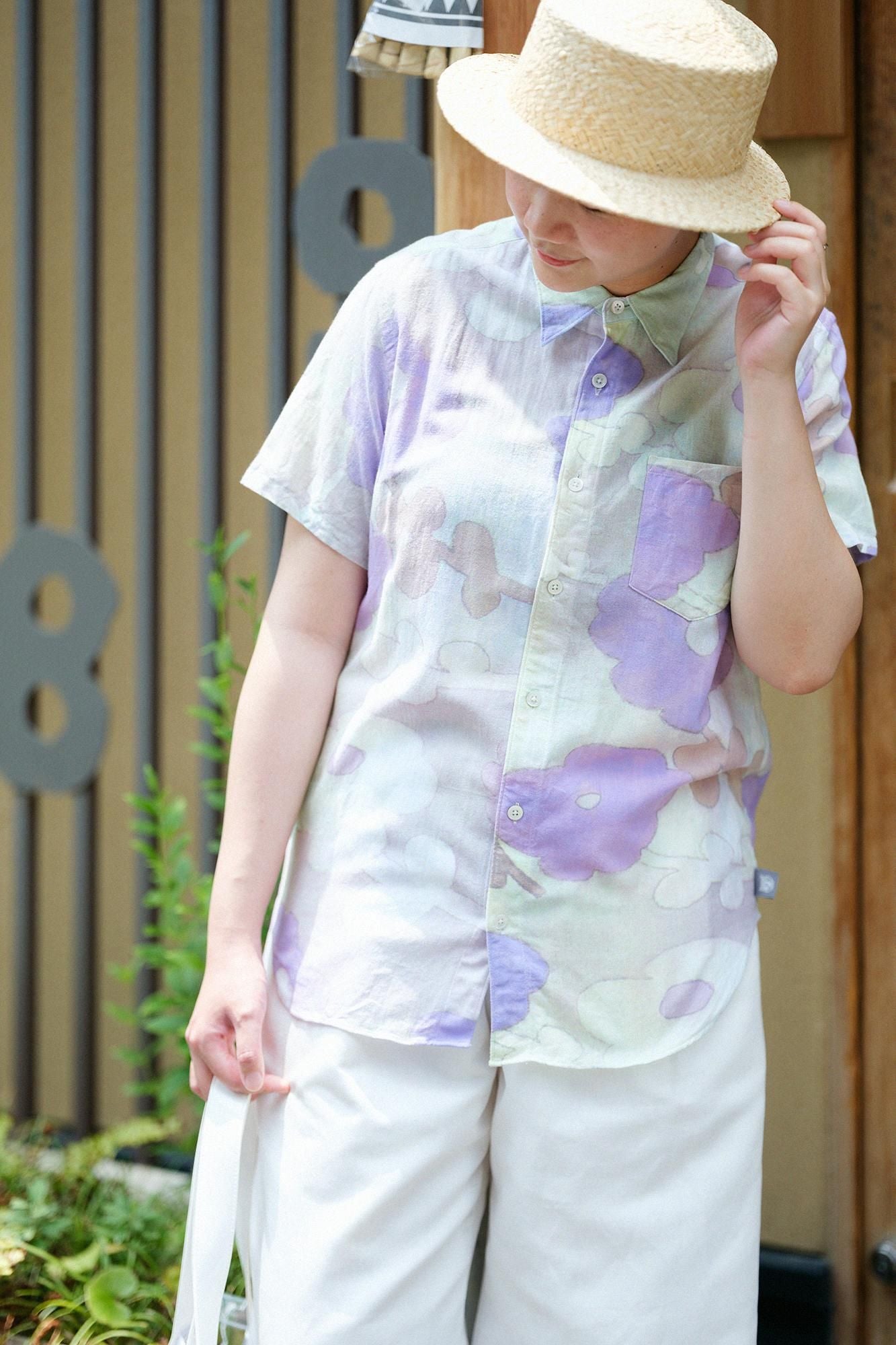 【net限定】伊勢木綿 文(ぶん) 半袖シャツ/おもかげ