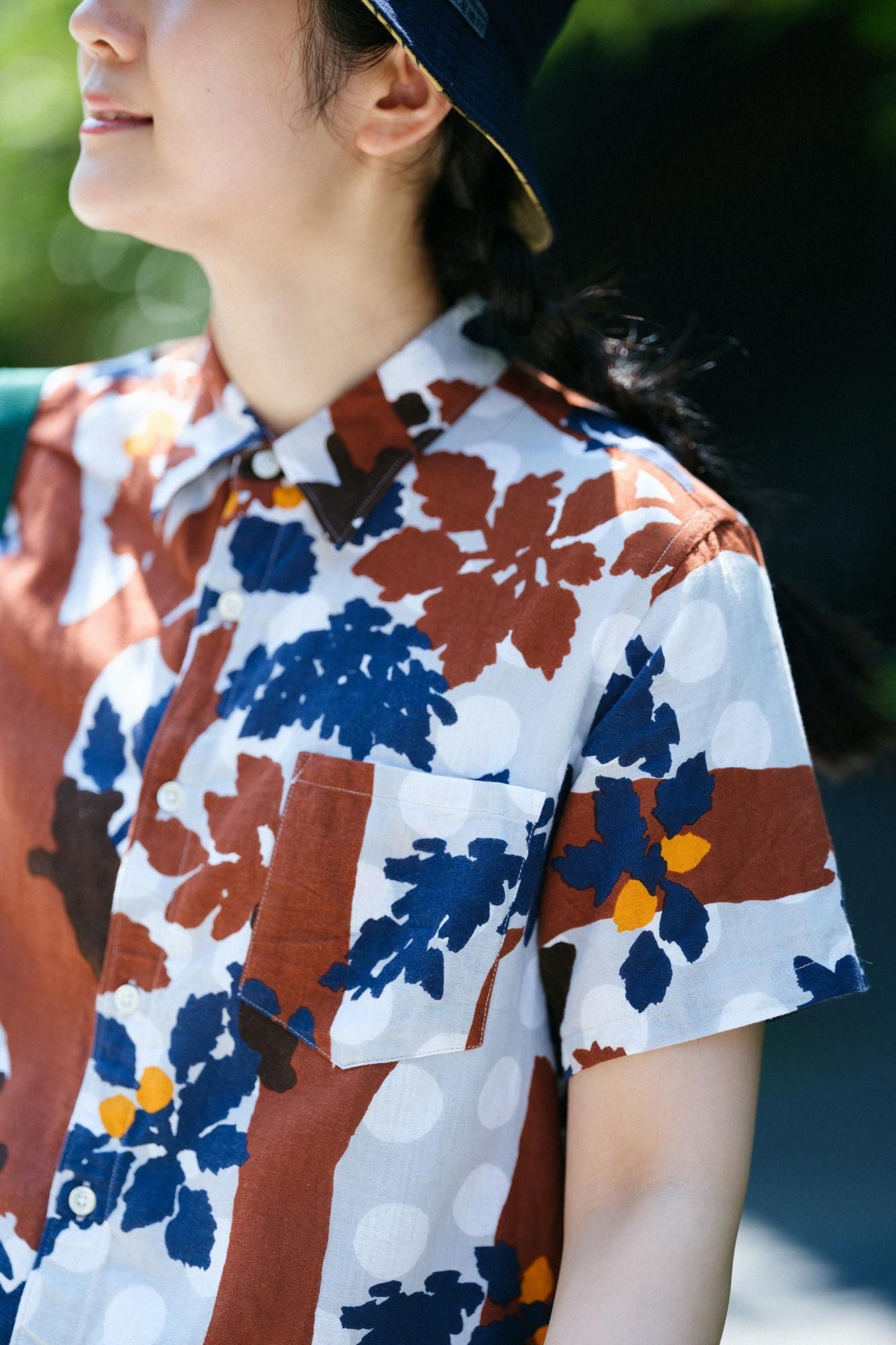 【网络限定】伊势木纹短袖衬衫/小熊