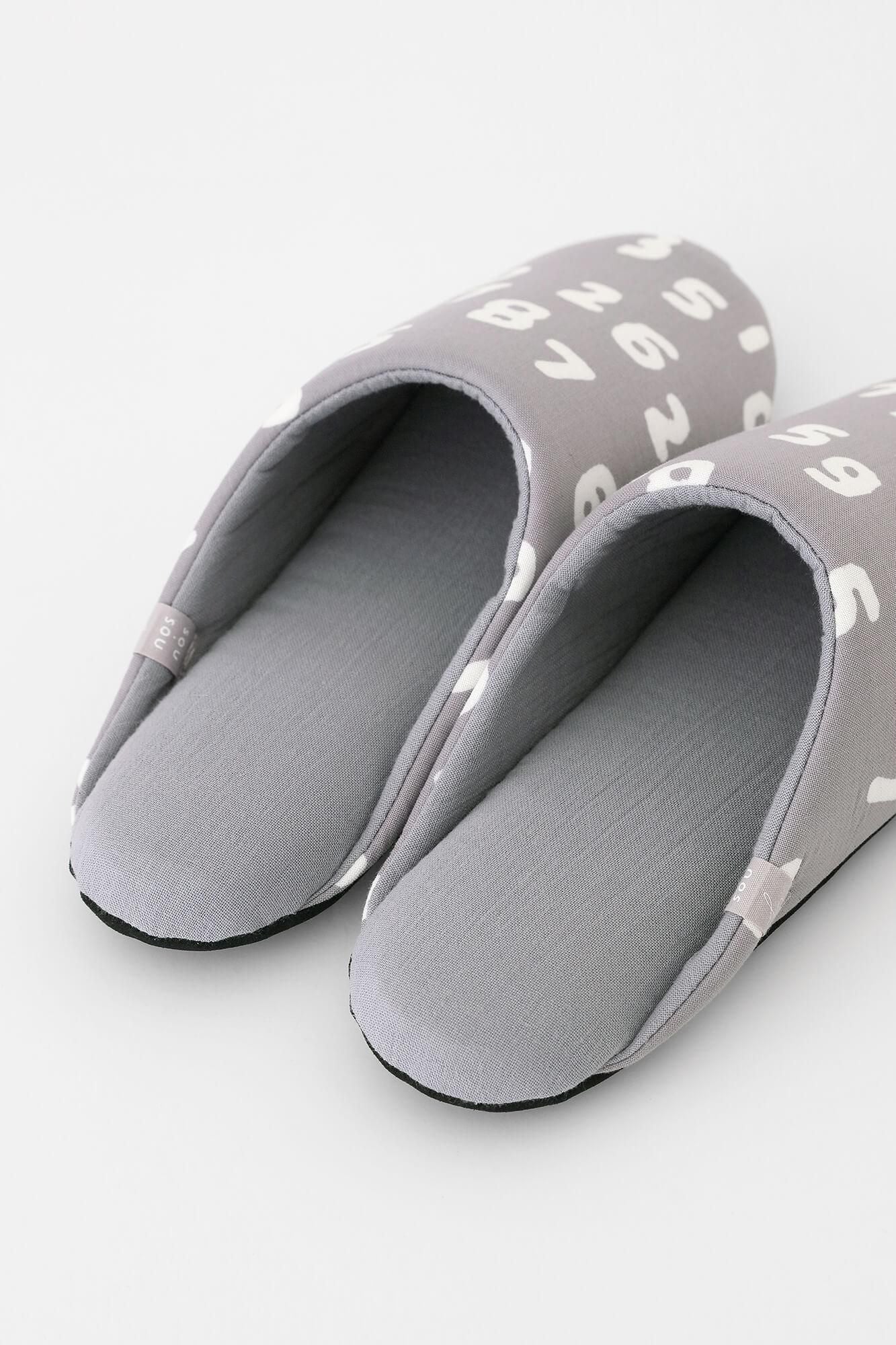 圖案紋樣室內拖鞋/SO-SU-U十數 昆 淺灰色