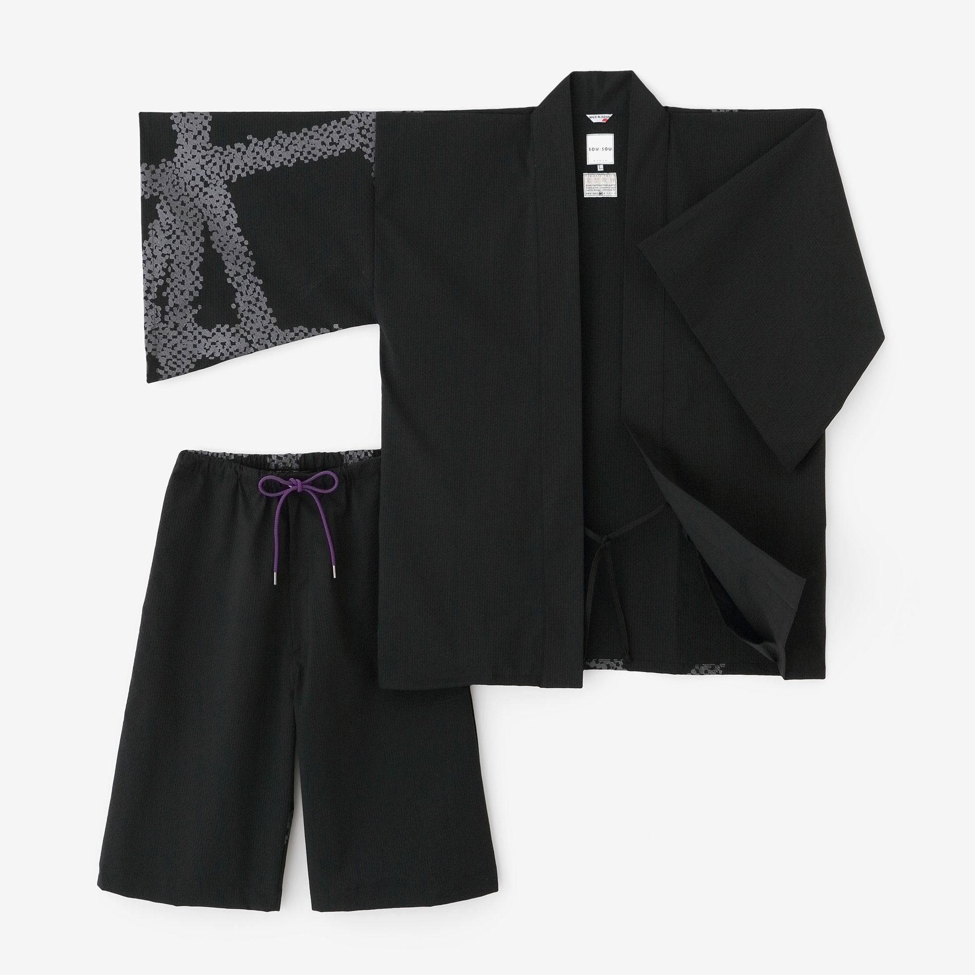 C/CM(R) 縬織 甚兵衛羽織(Jinbabaori)/黑色(如果戴上它,那很好)×五花大綁