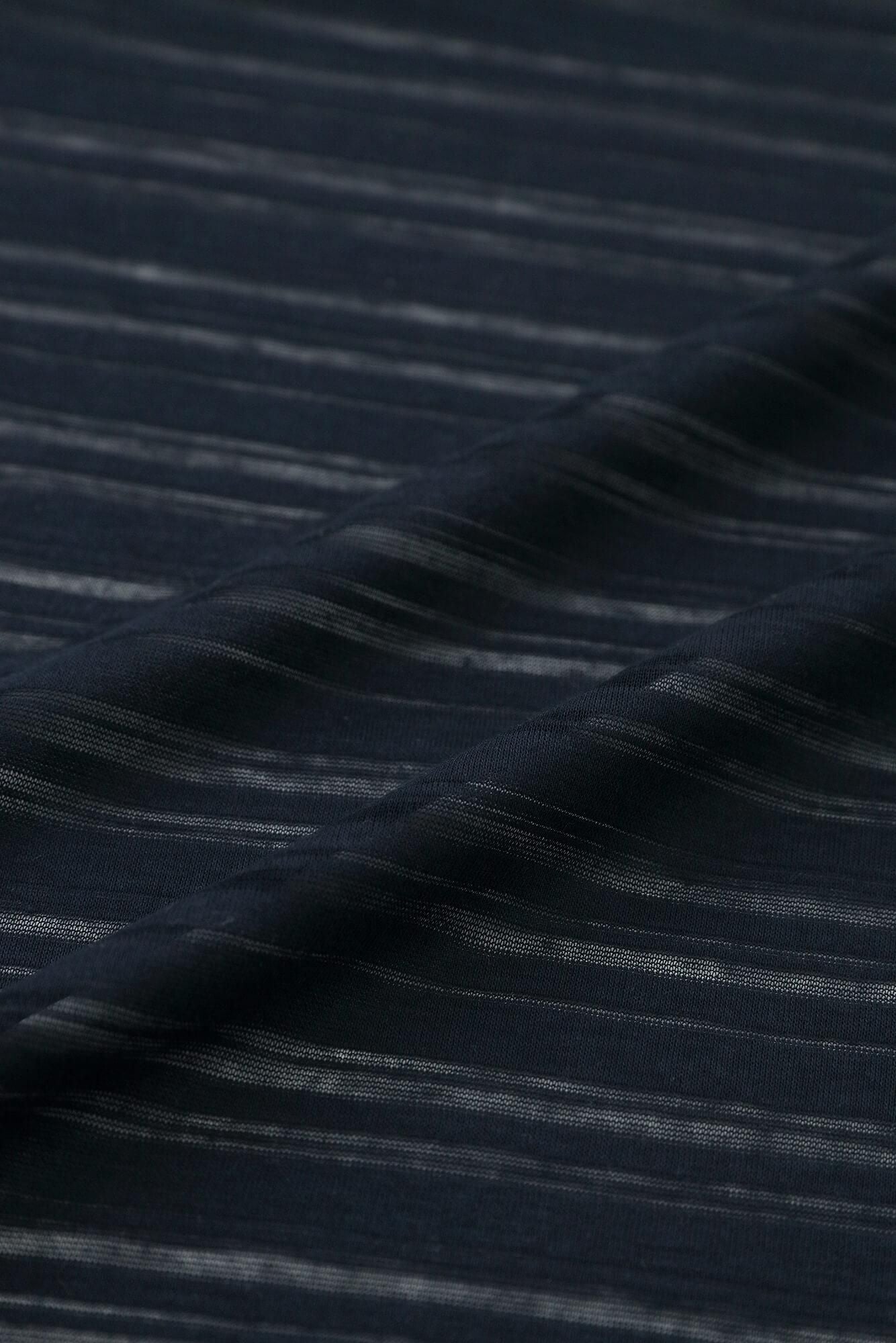 Giza X Lyocell Jacar Kosode Pods / Deep Navy Stripes(Shinkonjima)