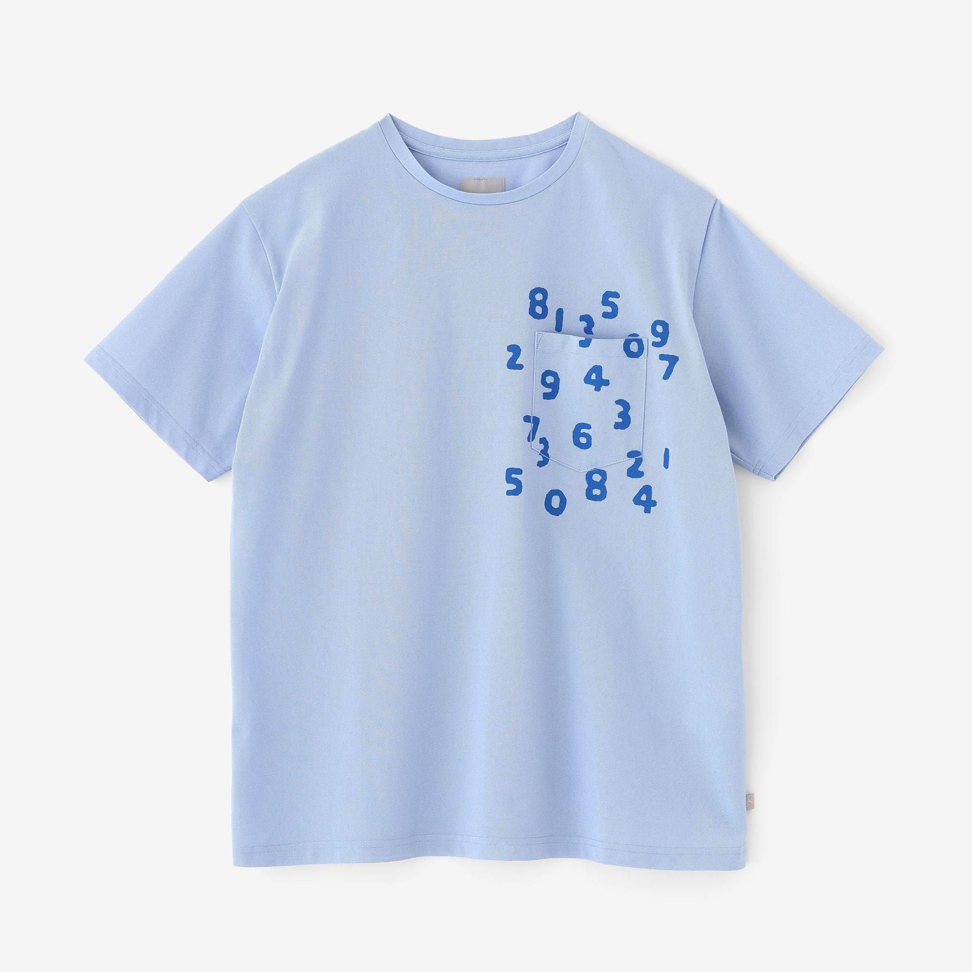 れこ　0705 C/CM(R) Kanoko Seed Stitch Short Sleeve Pocket BIG T／Saxe Blue