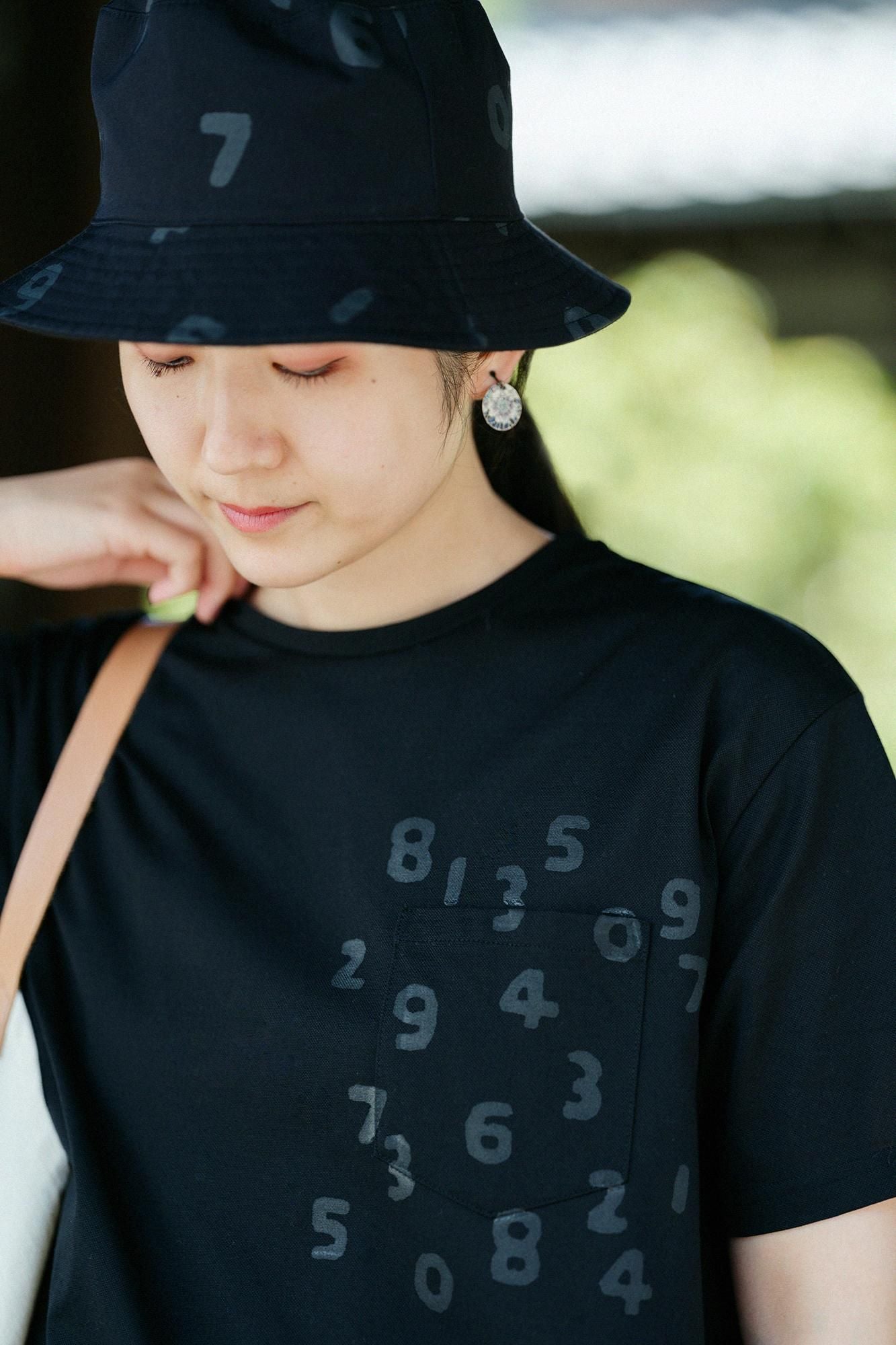 C/CM(R)カノコ 半袖ポケット BIG T/ブラック