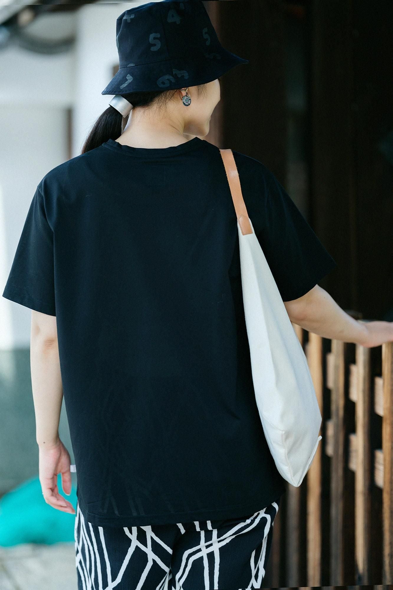 C/CM(R)カノコ 半袖ポケット BIG T/ブラック