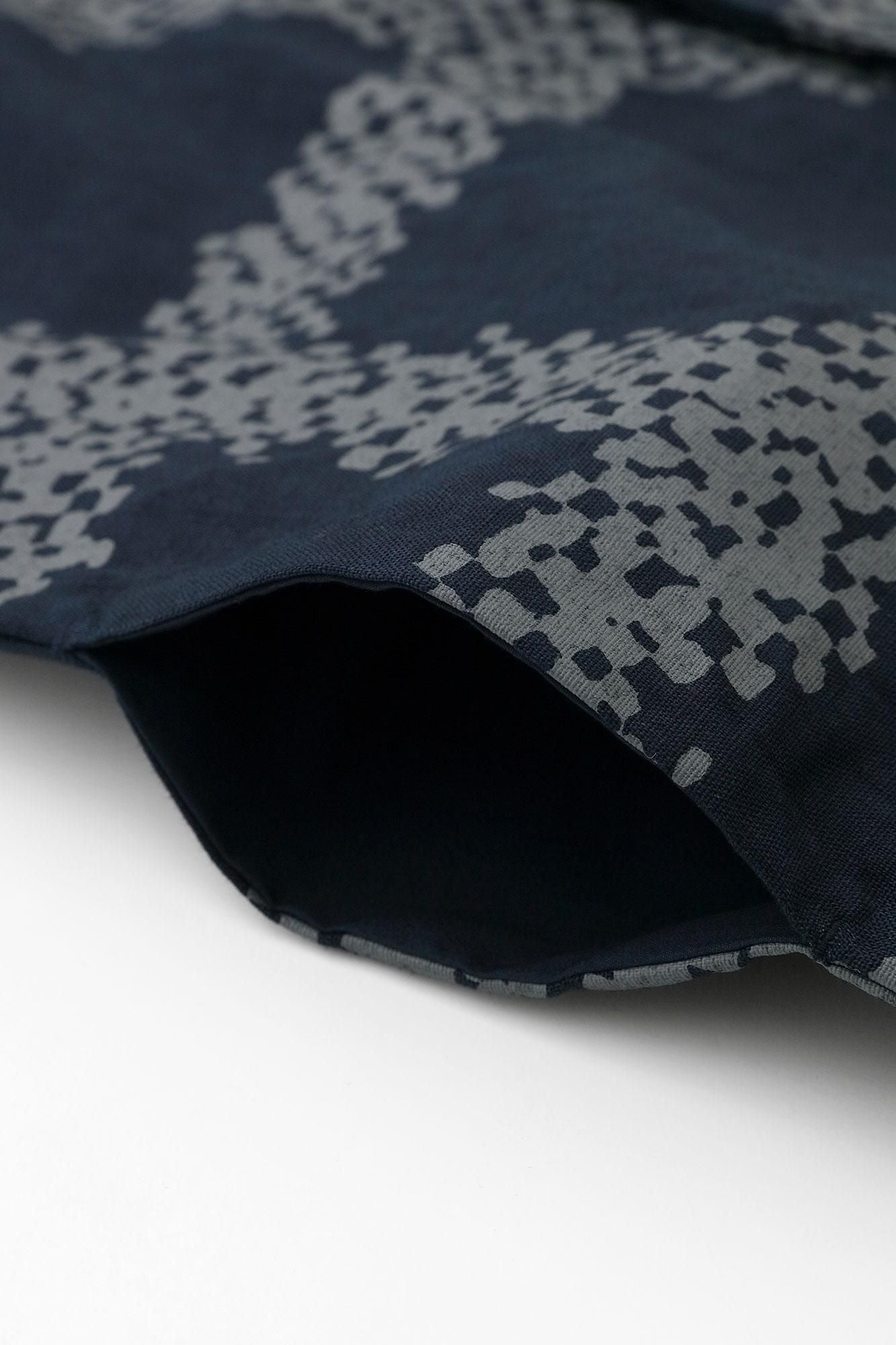 Linen Nakajiro Dye Long Jinbaori Single Layer / Tied-up Dark Blue