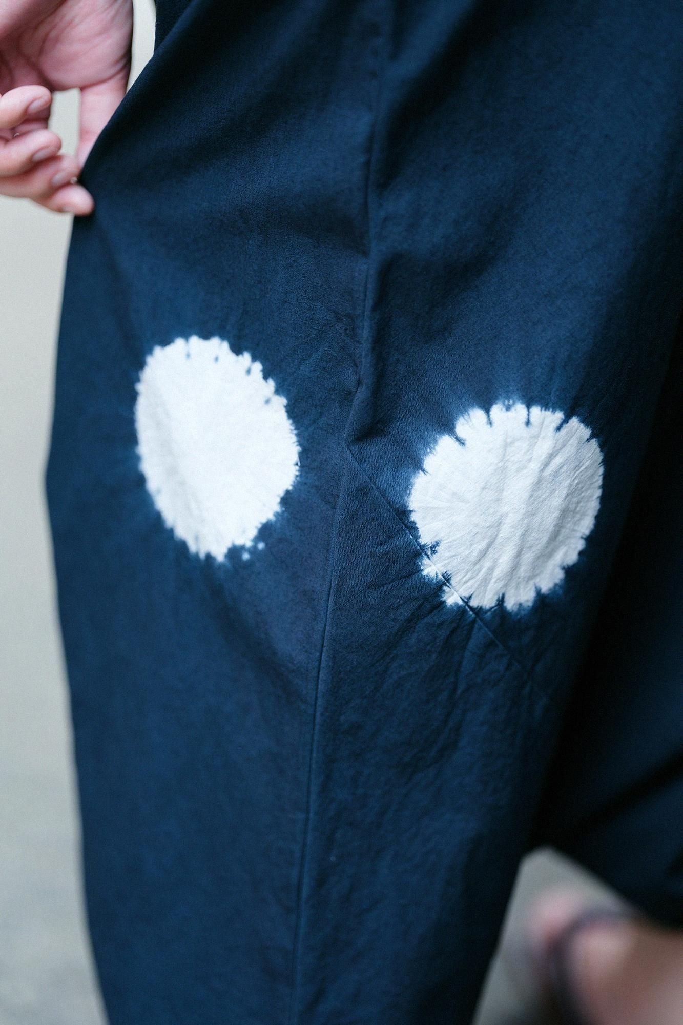 Shinkiyo Shibori Baumwollleinen Fuji/Mizutamai große Tupfen Nubairo x Kijiro