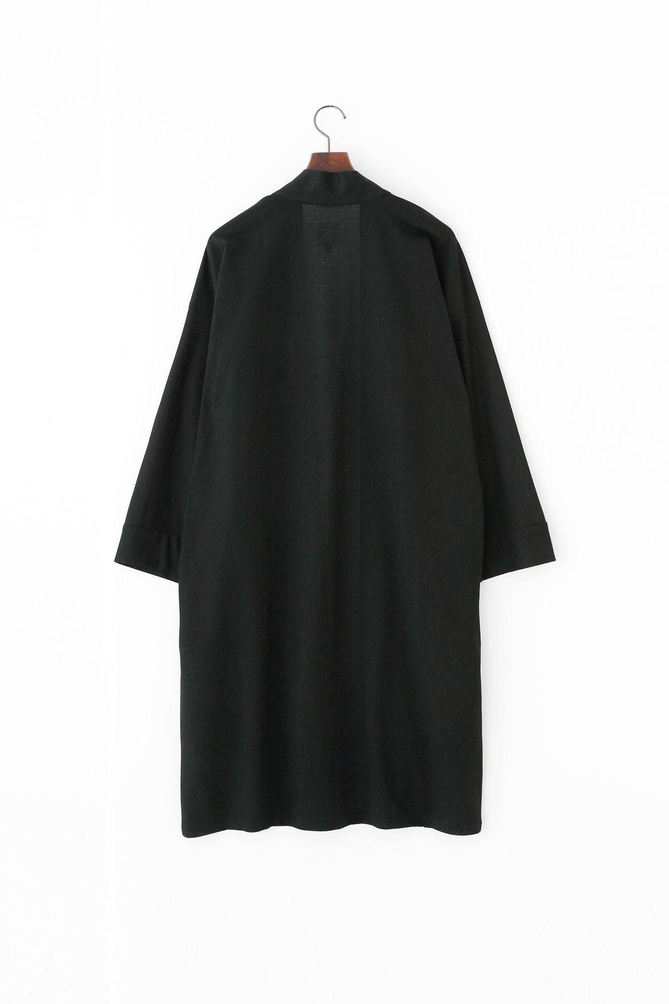 Meriyasu袢纏 長袖外套中長單層/黑色