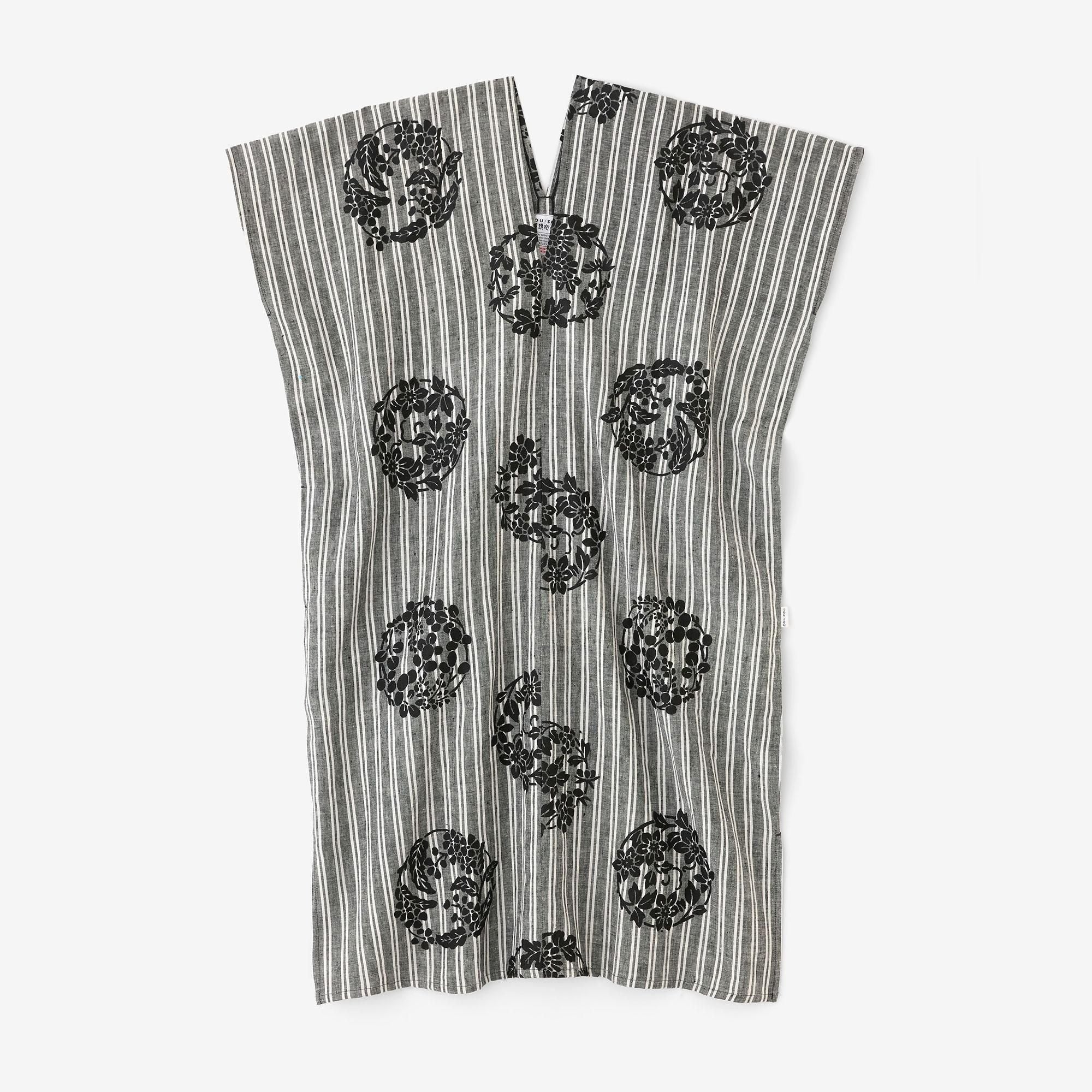 Linen Rectangular Dress Split Joint / Harumaru Pattern Scattered and Blank