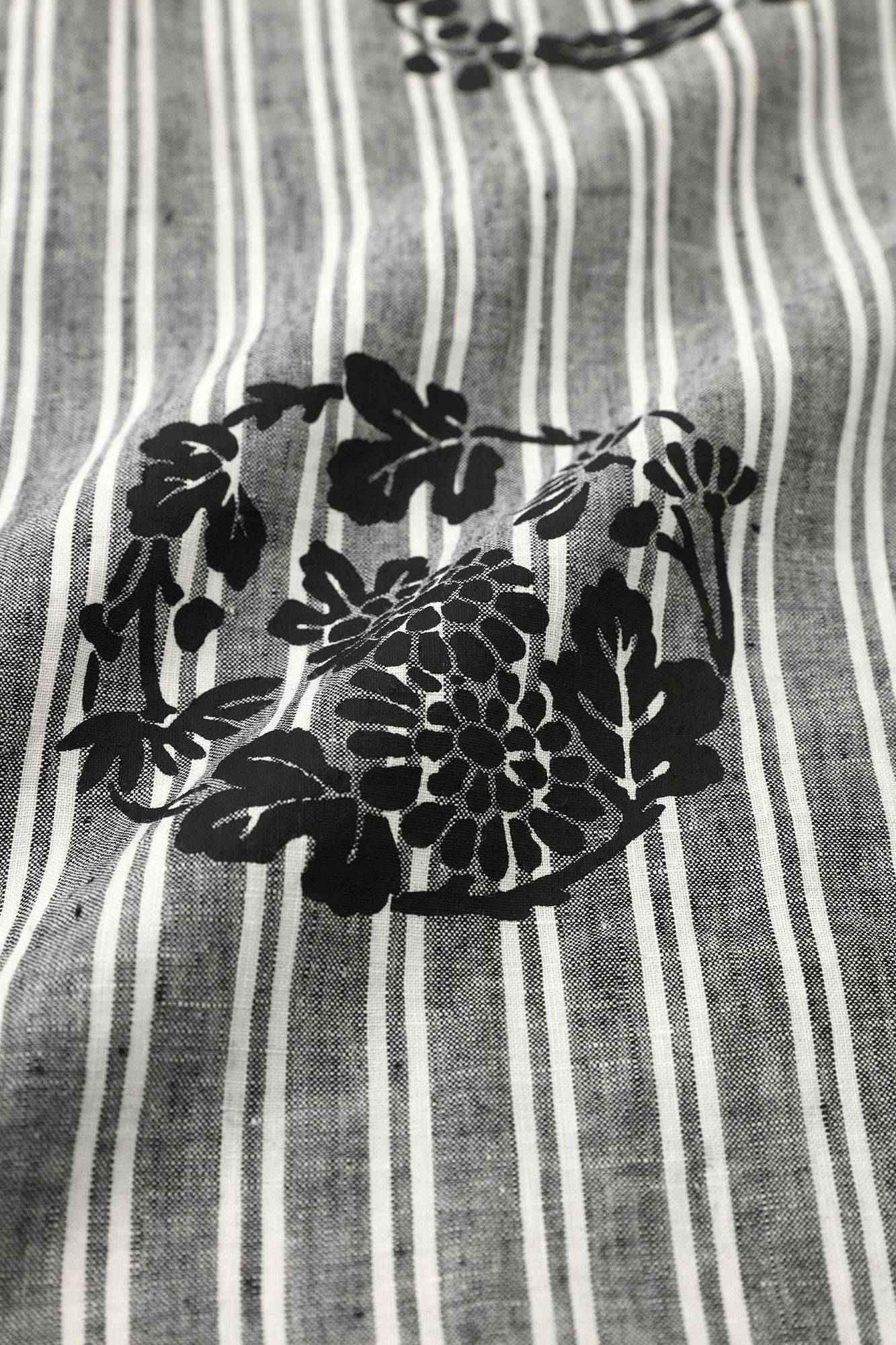 Linen Rectangular Dress Split Joint / Harumaru Pattern Scattered and Blank