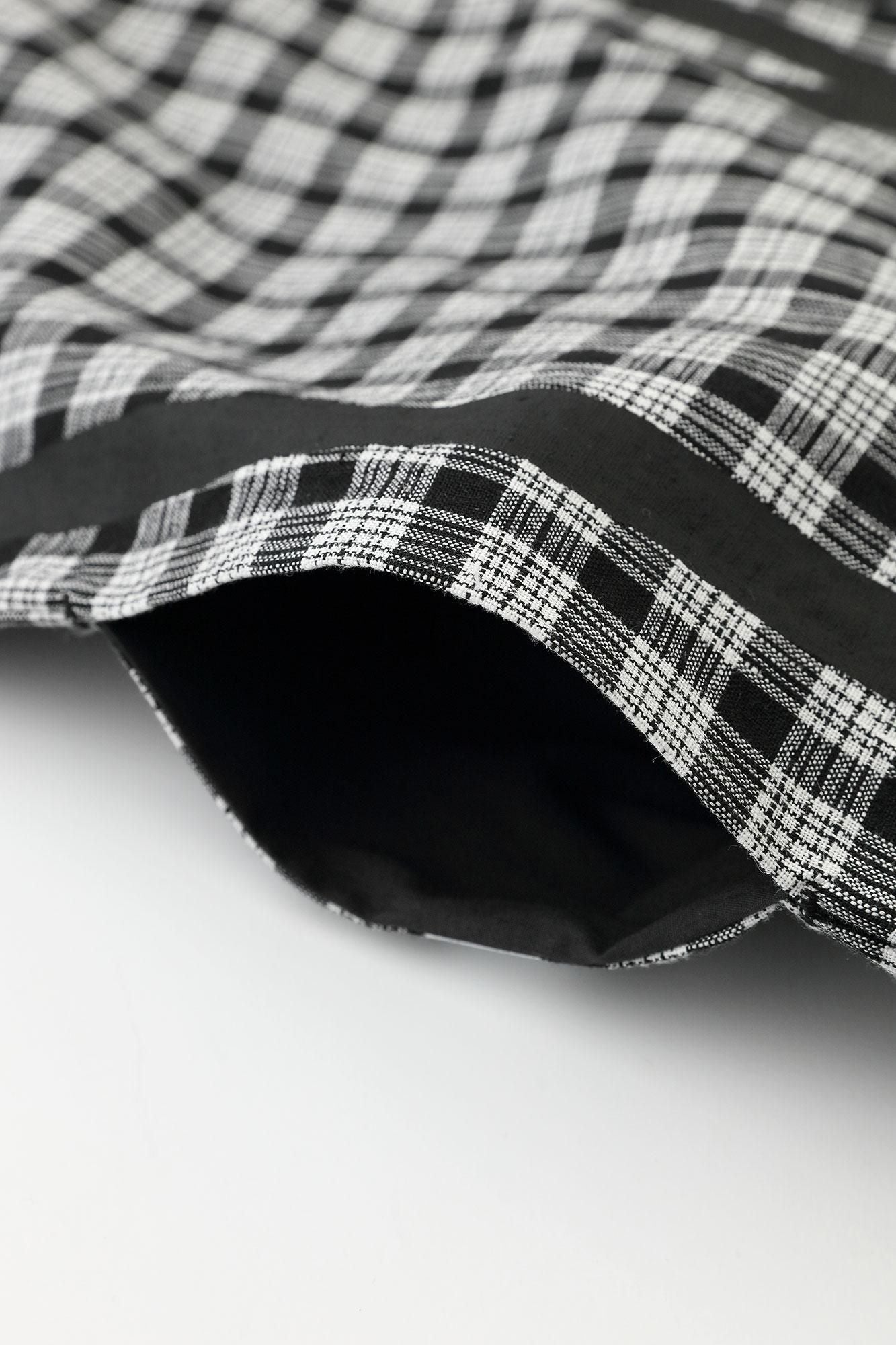 拼接麻 長方形洋裝) /鳶