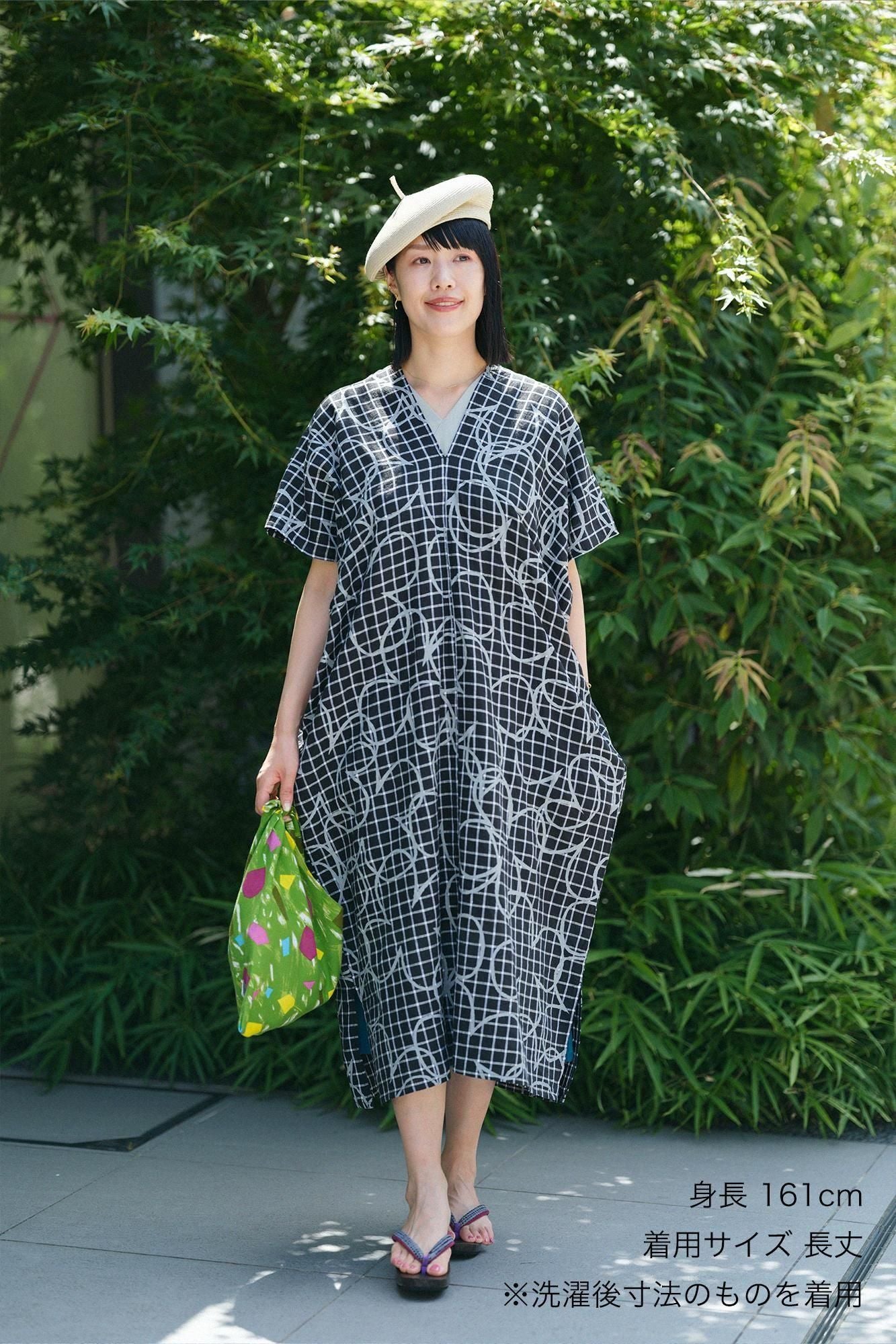Linen Rectangular Dress Split Joint / Happiness