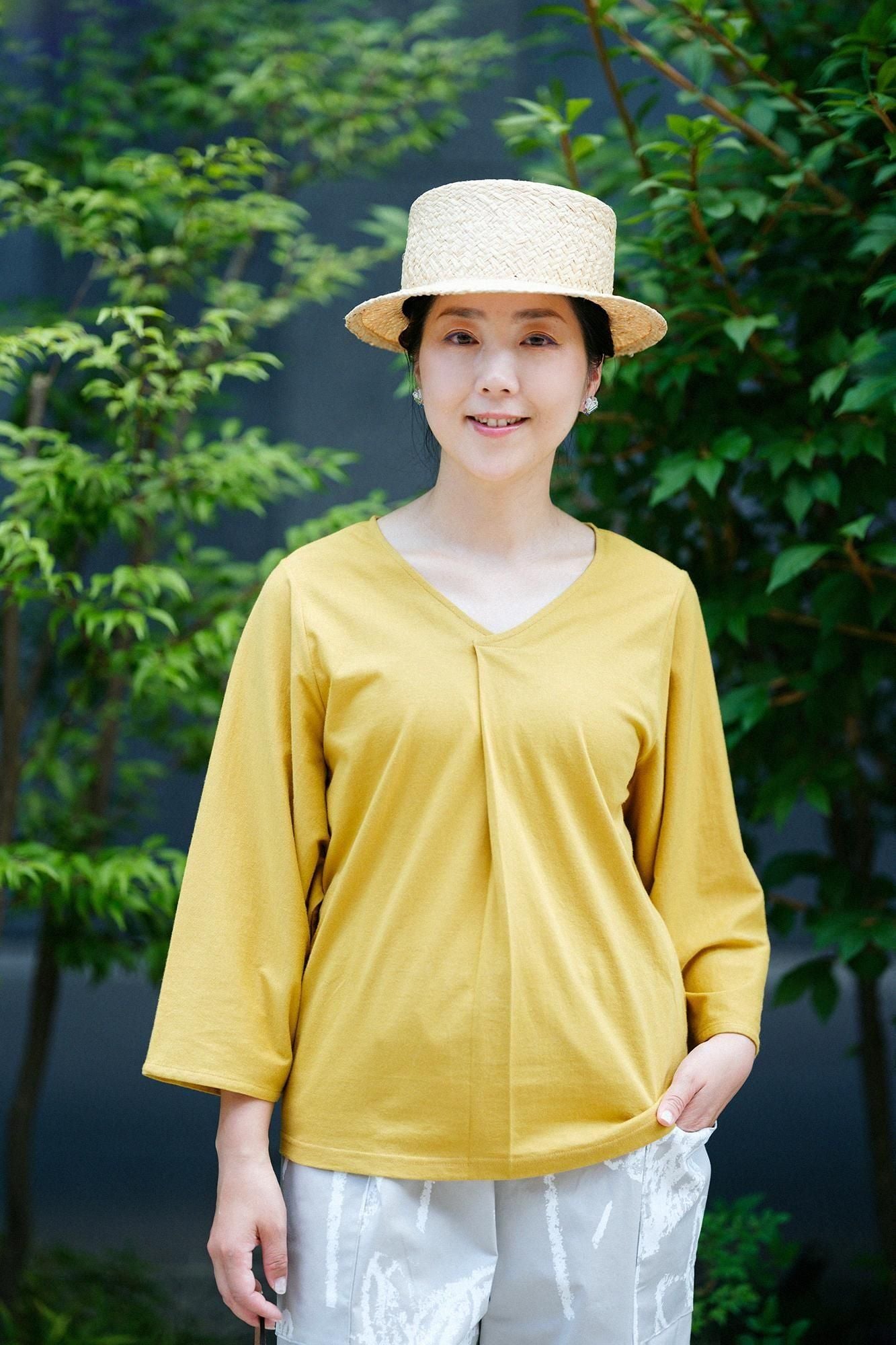 Naginata-Ärmelfalten Jiban/Senffarbe