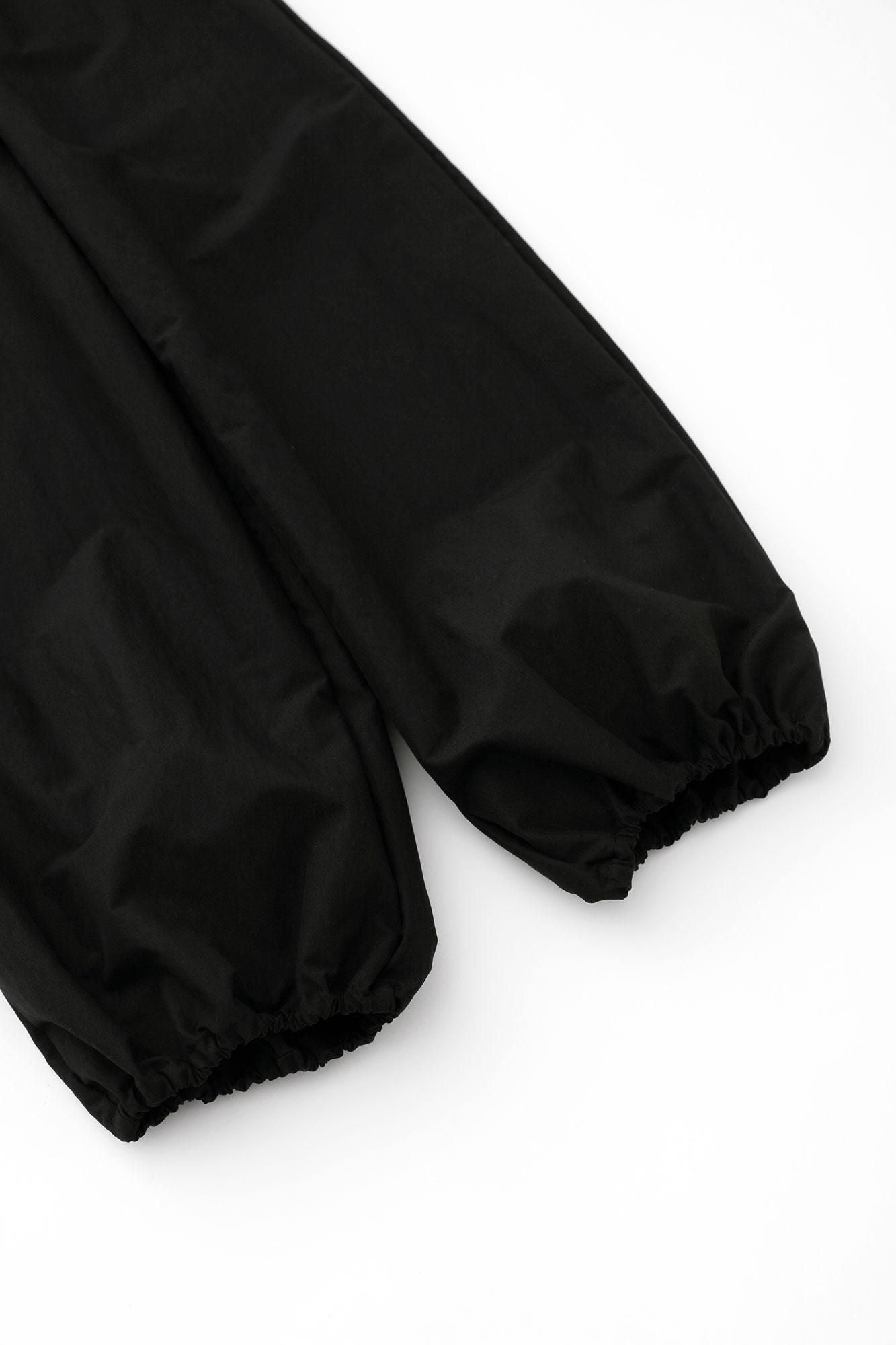 棉尼龍束口褲/黑色