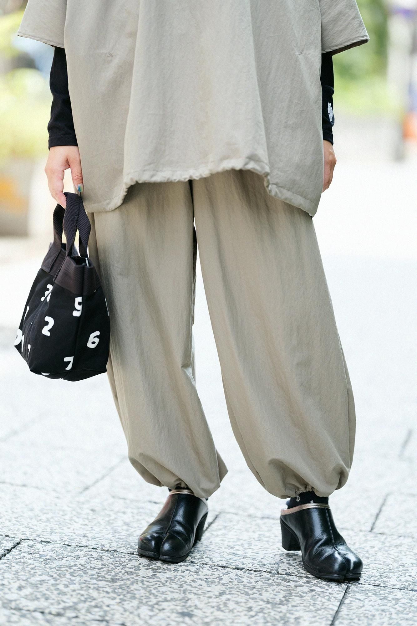 棉尼龙慢跑裤/苔藓灰色