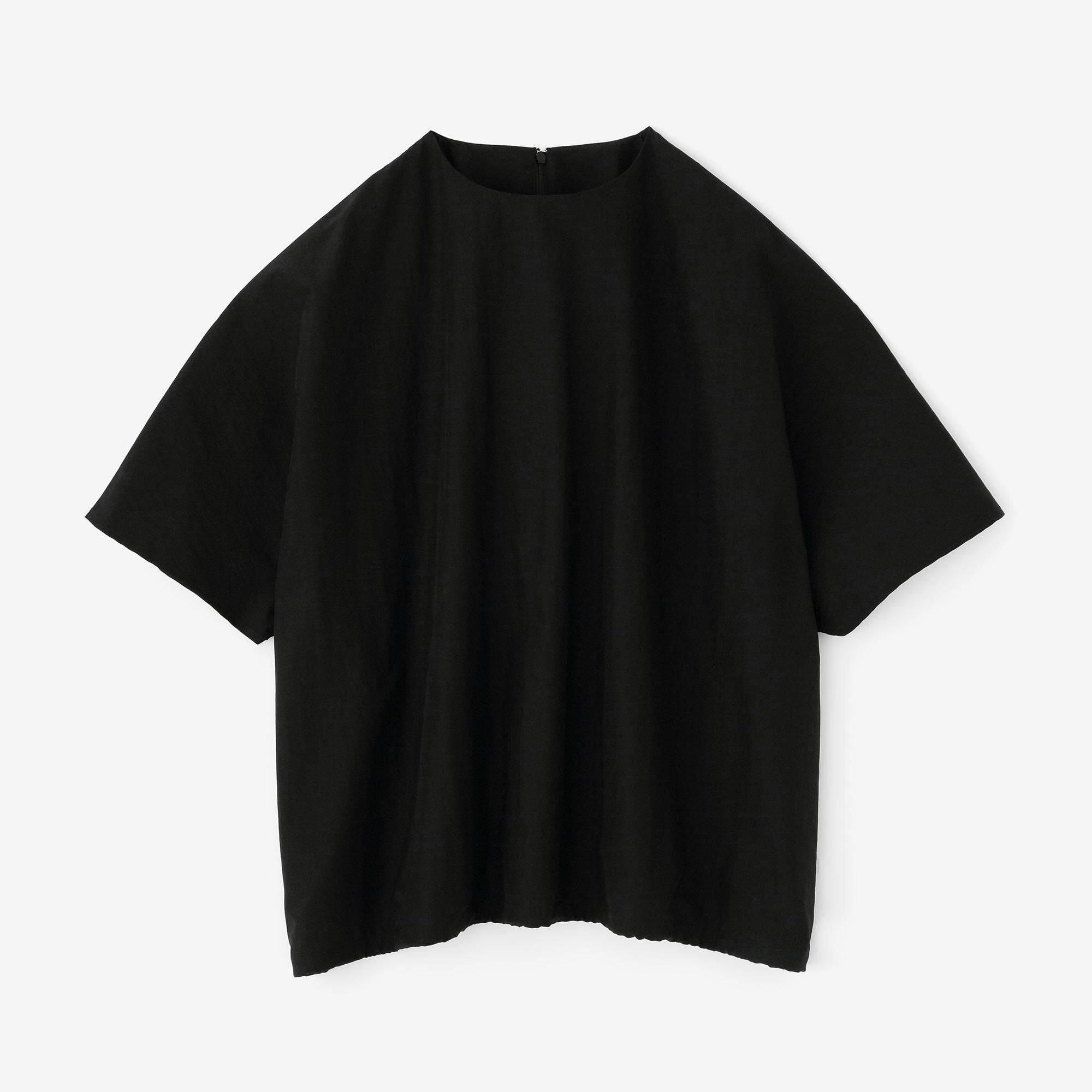 Baumwoll-Nylon-Dolman-Ärmel-Largo-Tunika/Schwarz