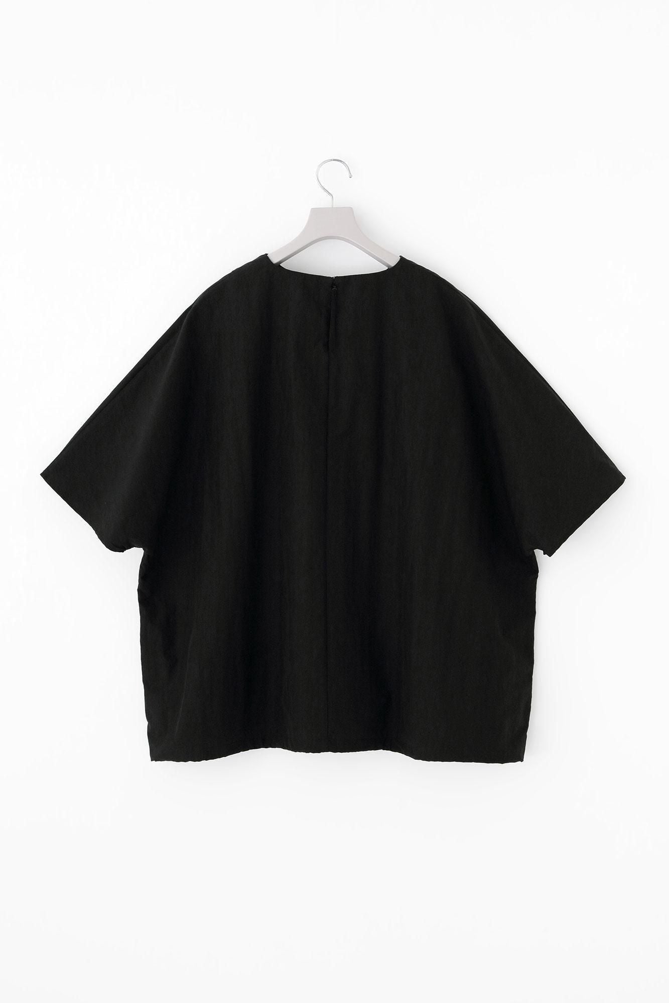 Baumwoll-Nylon-Dolman-Ärmel-Largo-Tunika/Schwarz