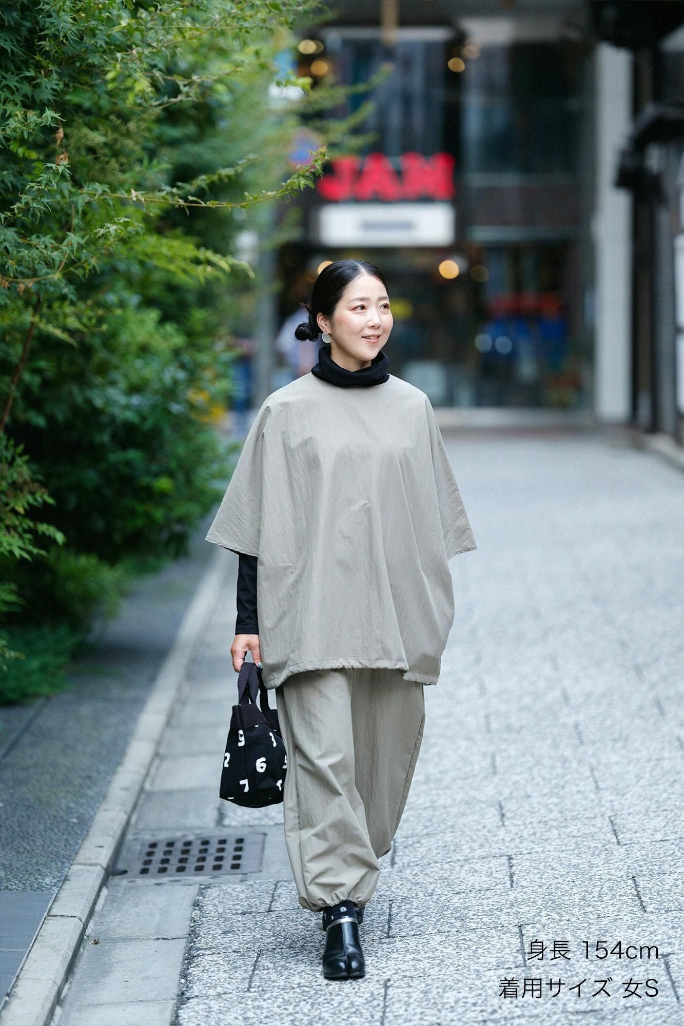 コットンナイロン ドルマンスリーブ ラルゴチュニック/モスグレー