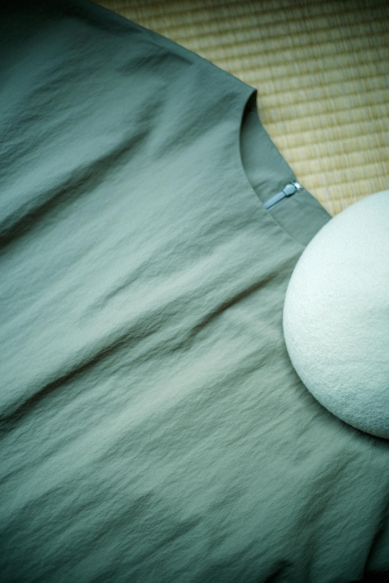 コットンナイロン ドルマンスリーブ ラルゴチュニック/モスグレー