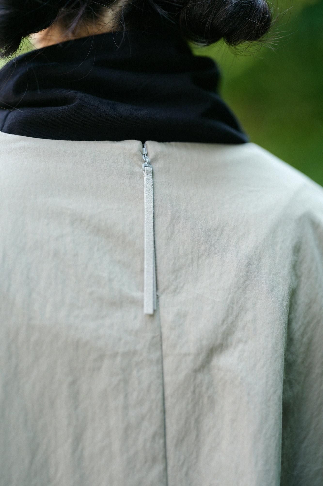 コットンナイロン ドルマンスリーブ ラルゴチュニック/モスグレー