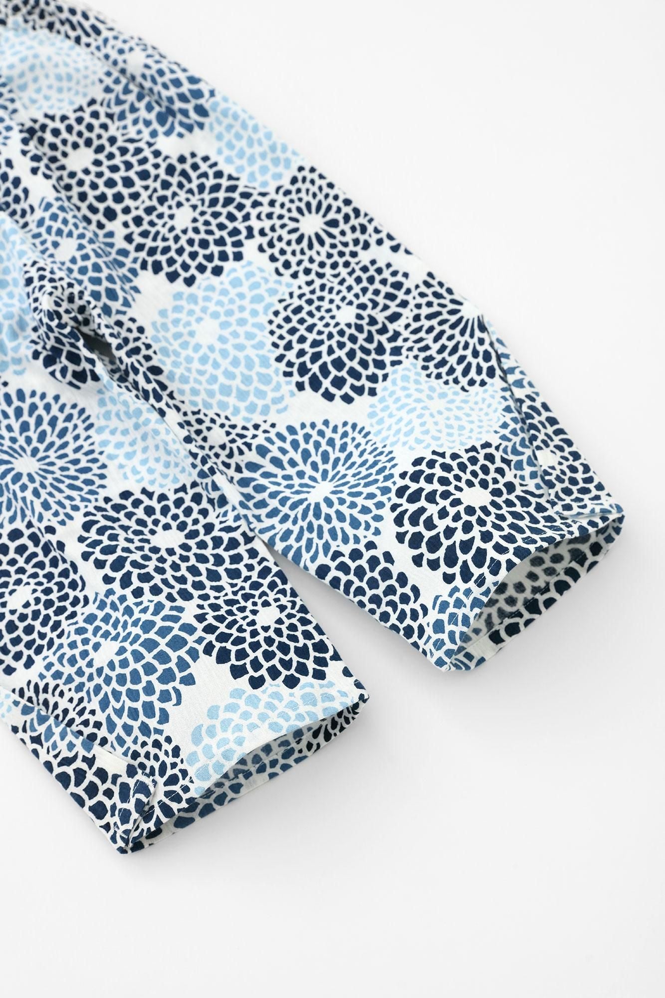 ● Chizimi Cotton 20/20 Ainasen Monpe Pants Bud for Kids / Chrysanthemum