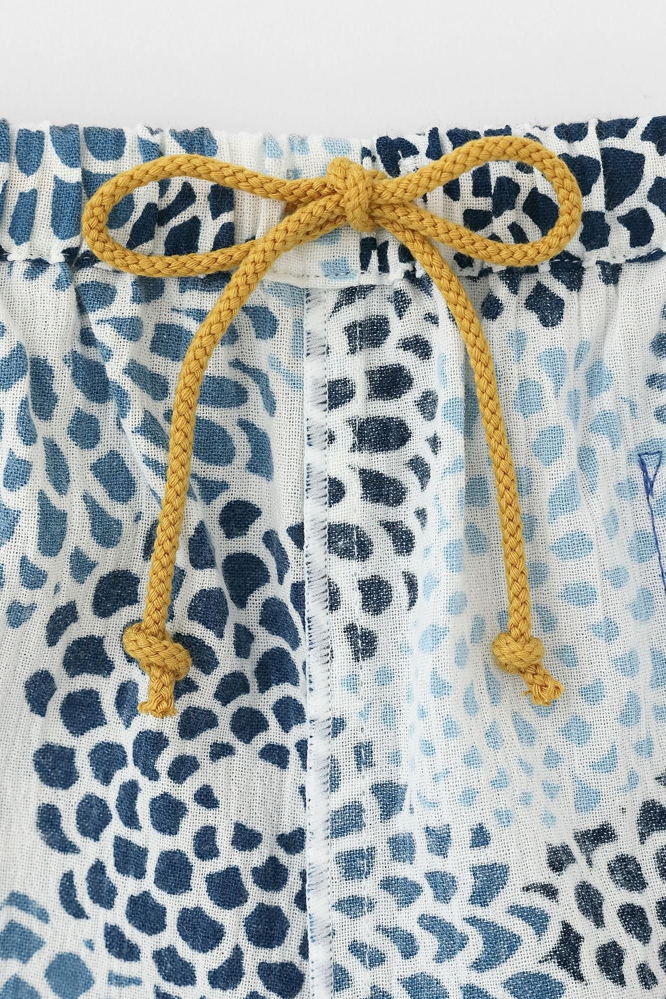 ● Chizimi Cotton 20/20 Ainasen Monpe Pants Bud for Kids / Chrysanthemum