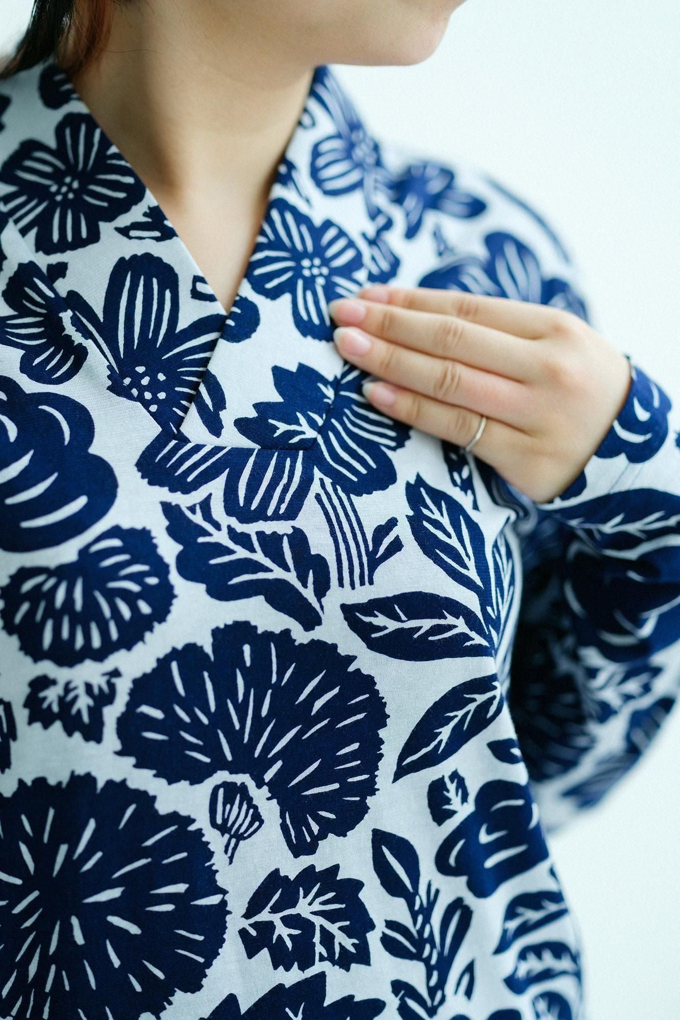 Seba Fubi Kimono Collar Shirt Nukiemon Woodcut