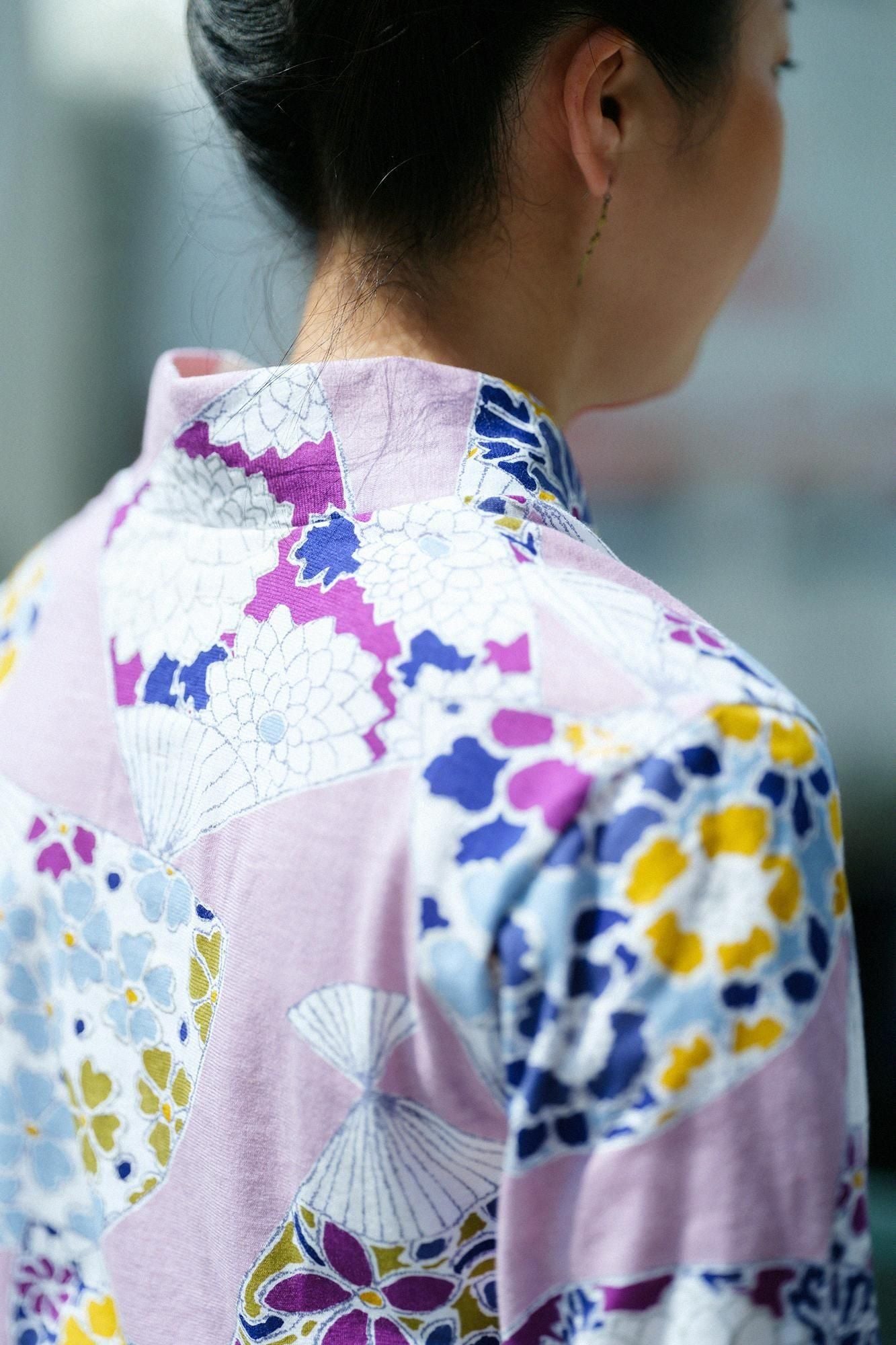 狹風靡 和服領上衣 拔衣紋/扇子