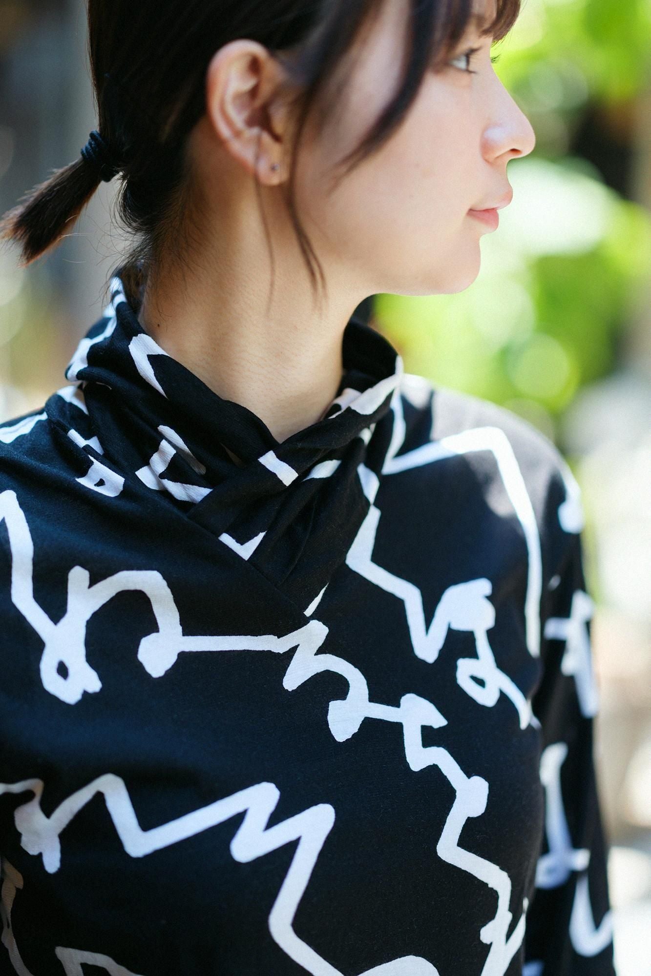 衿巻ジバン/文(ふみ) 濡羽色(ぬればいろ)